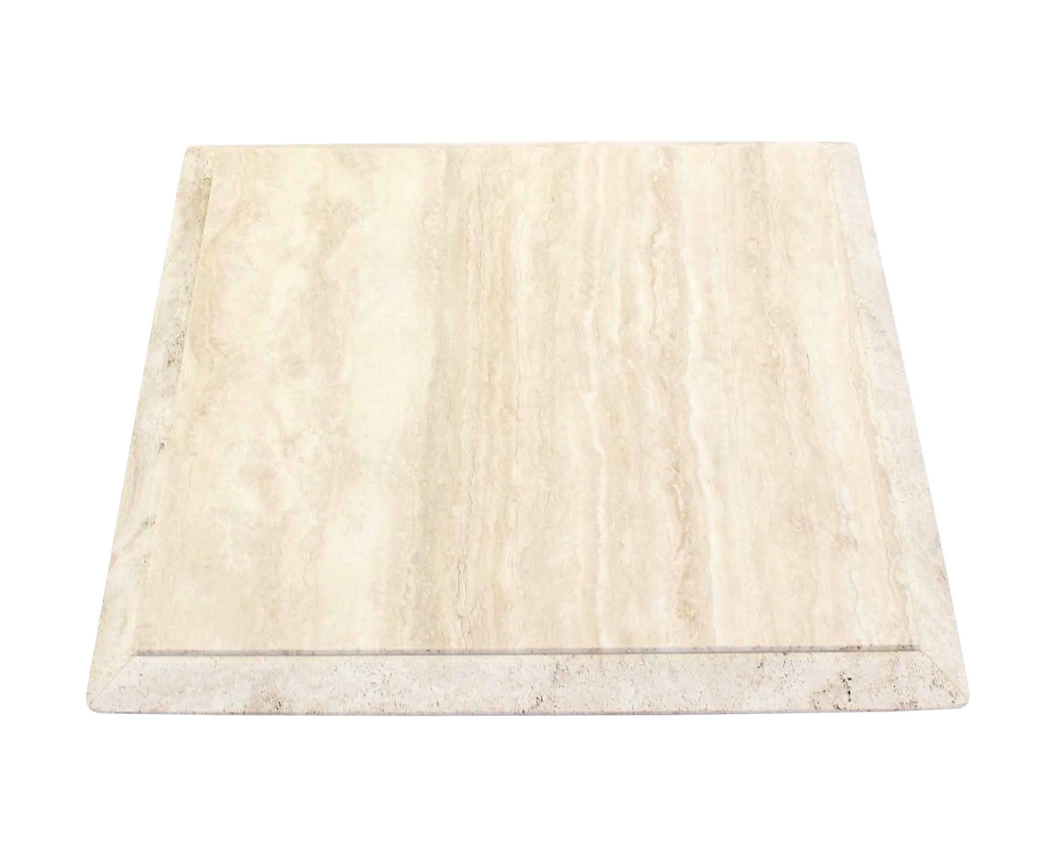 20th Century Square Travertine Base & Top Coffee Table