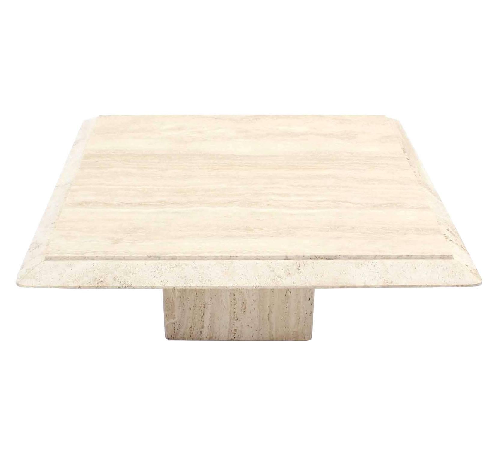 Square Travertine Base & Top Coffee Table 1