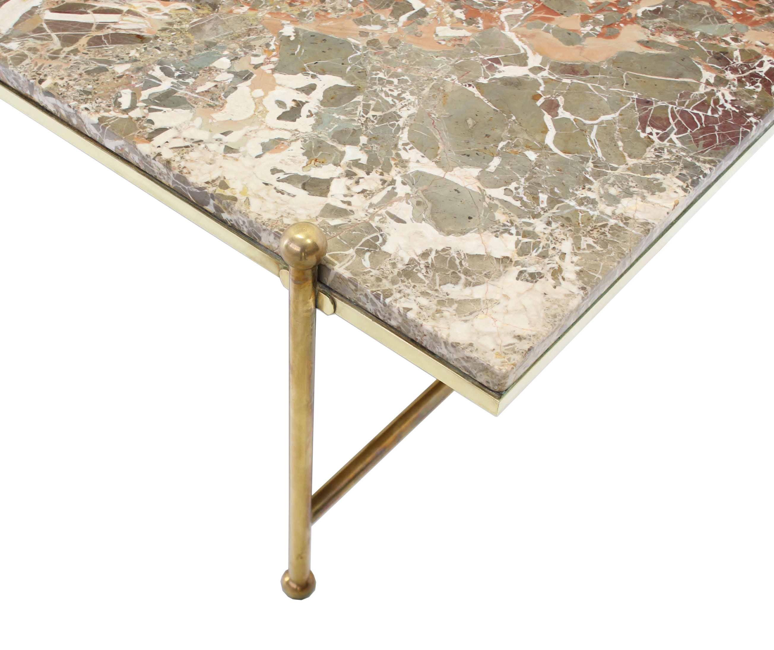 Brass & Marble Mid-Century Modern Coffee Table  3