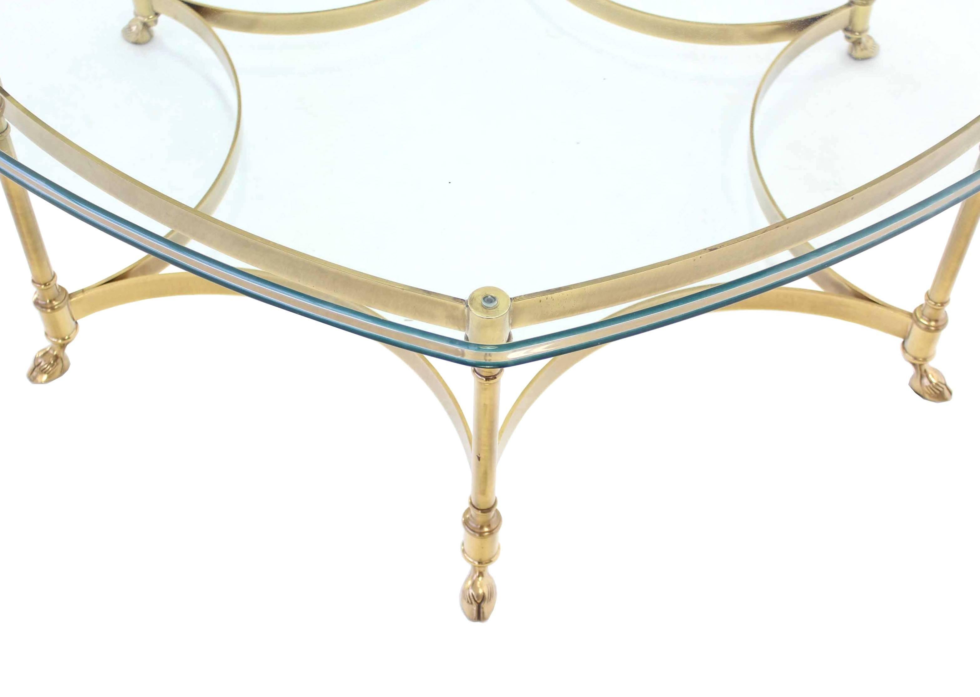 Solid Brass Hoof Feet Glass Top Coffee Table at 1stDibs solid brass