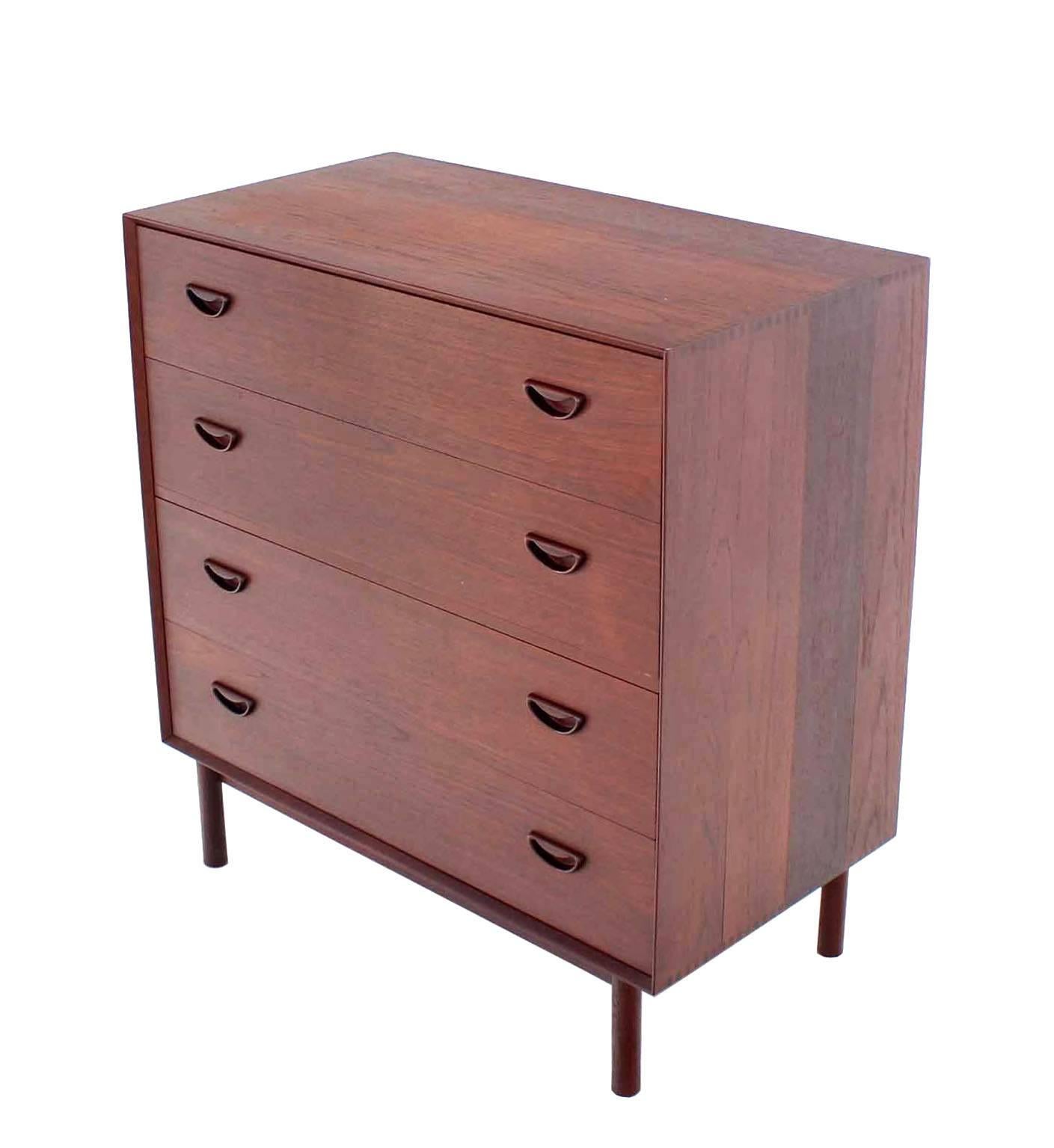 Mid-Century Modern solid teak chest with drop front vanity can be use as a small drop front desk too.