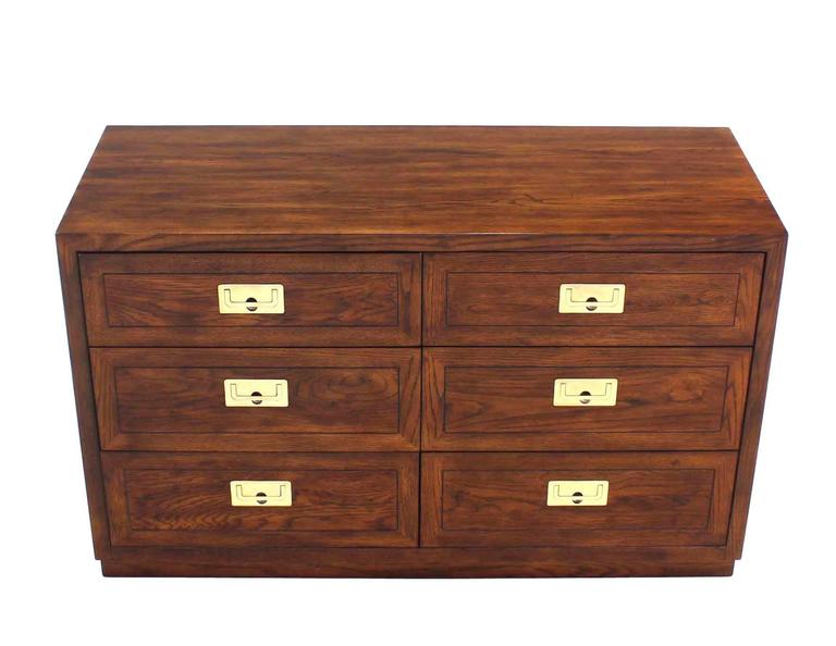 Pair of Henredon Campaign Style Bachelor Chests Dressers at 1stDibs