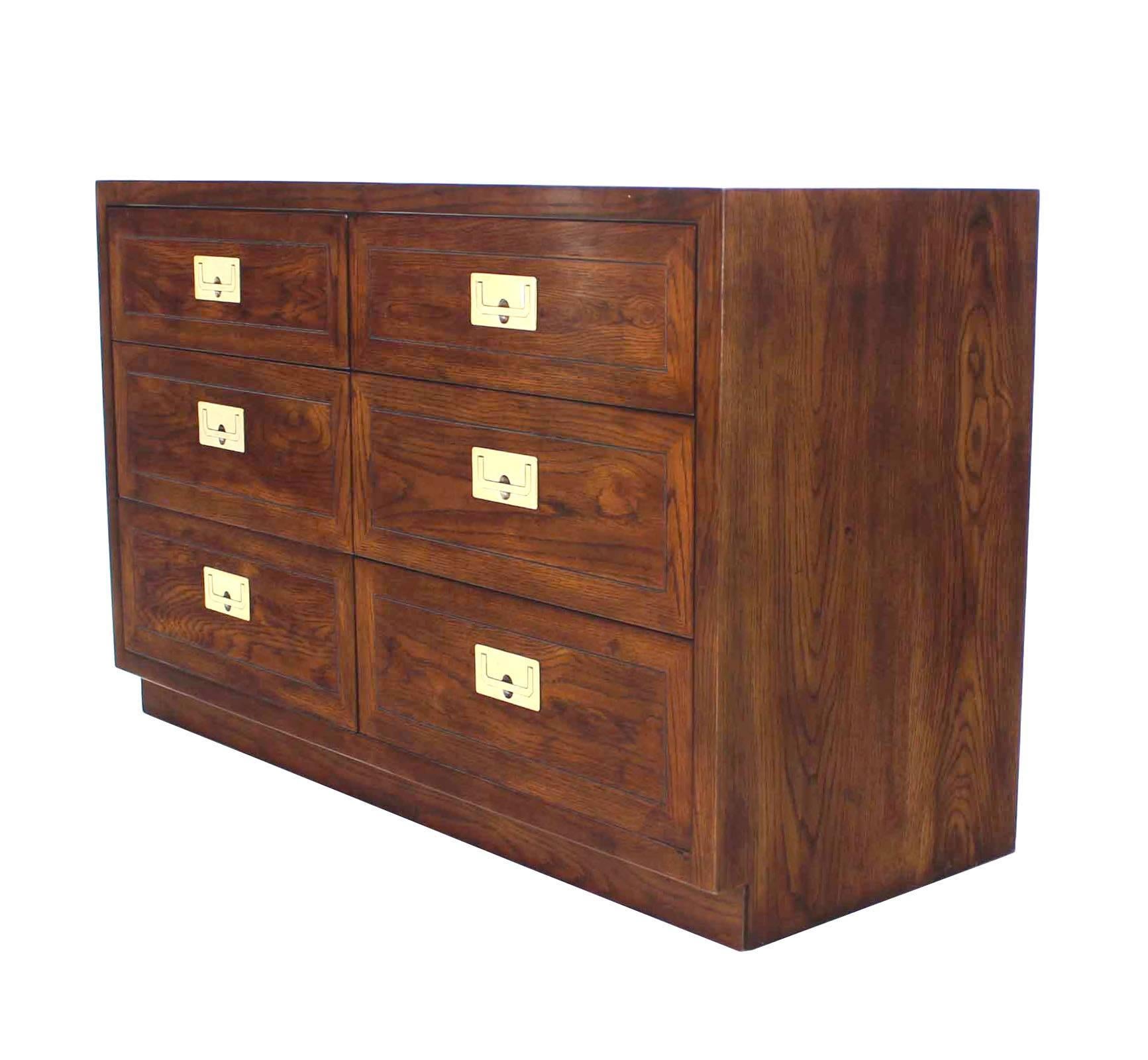 Pair of Henredon Campaign Style Bachelor Chests Dressers  1