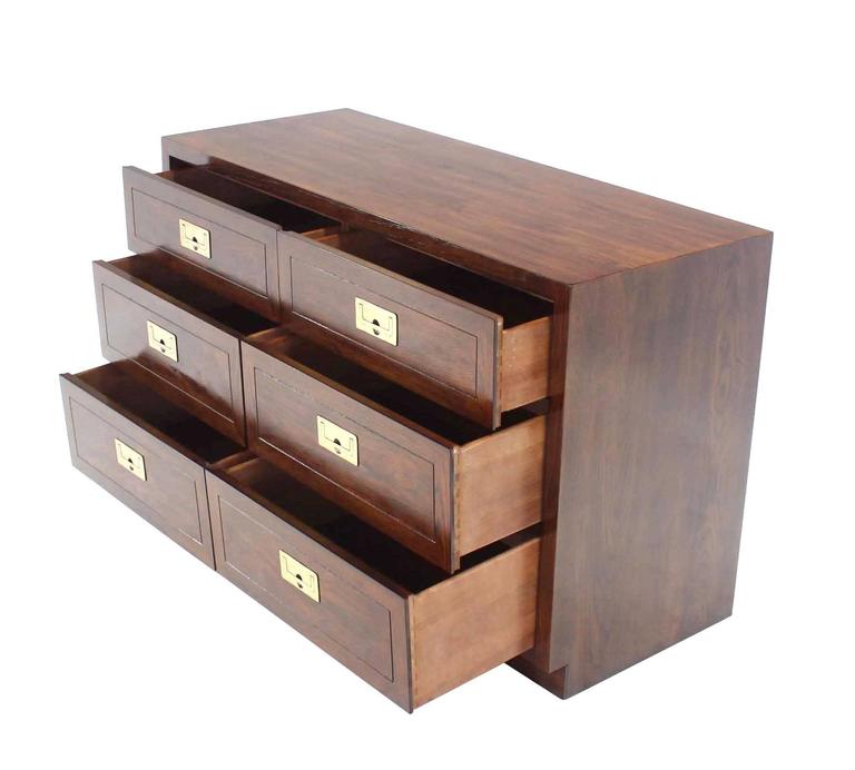 Pair of Henredon Campaign Style Bachelor Chests Dressers at 1stDibs