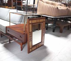 Mid-Century Modern Two-Tone Teak Mirror