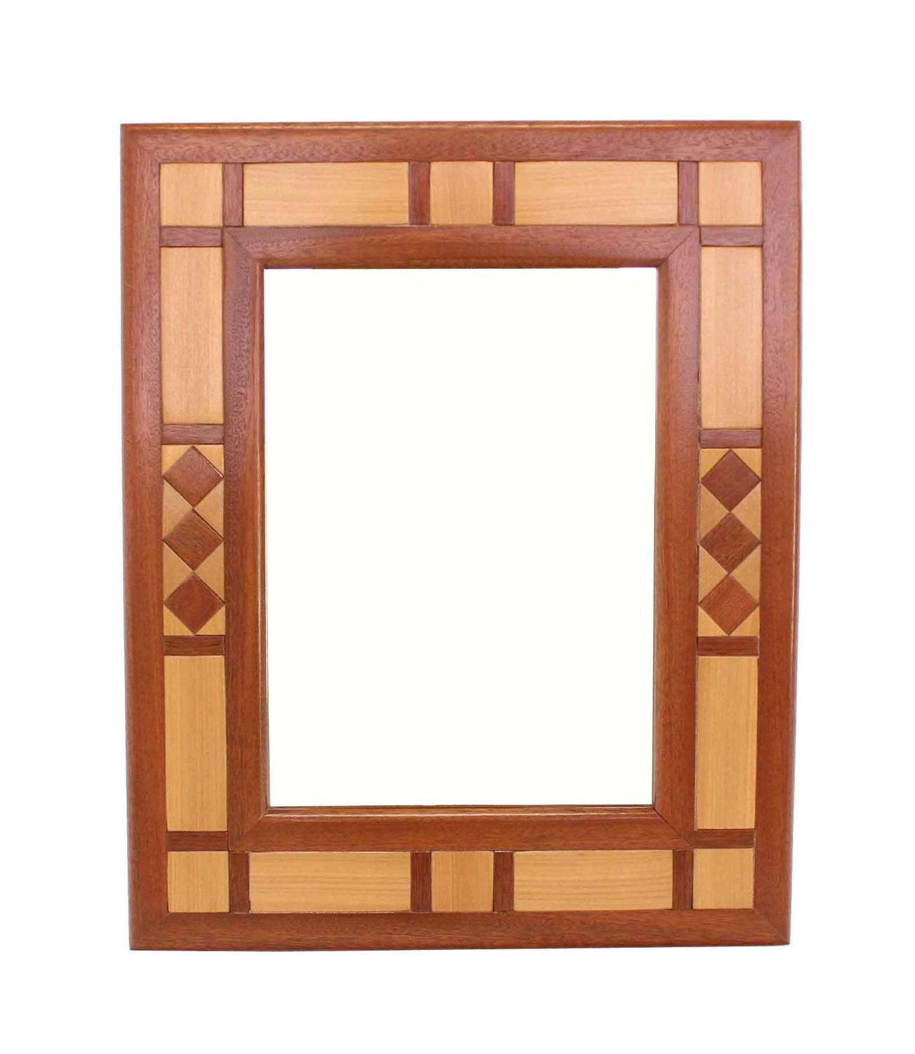 Mid-Century Modern Two-Tone Teak Mirror For Sale at 1stdibs