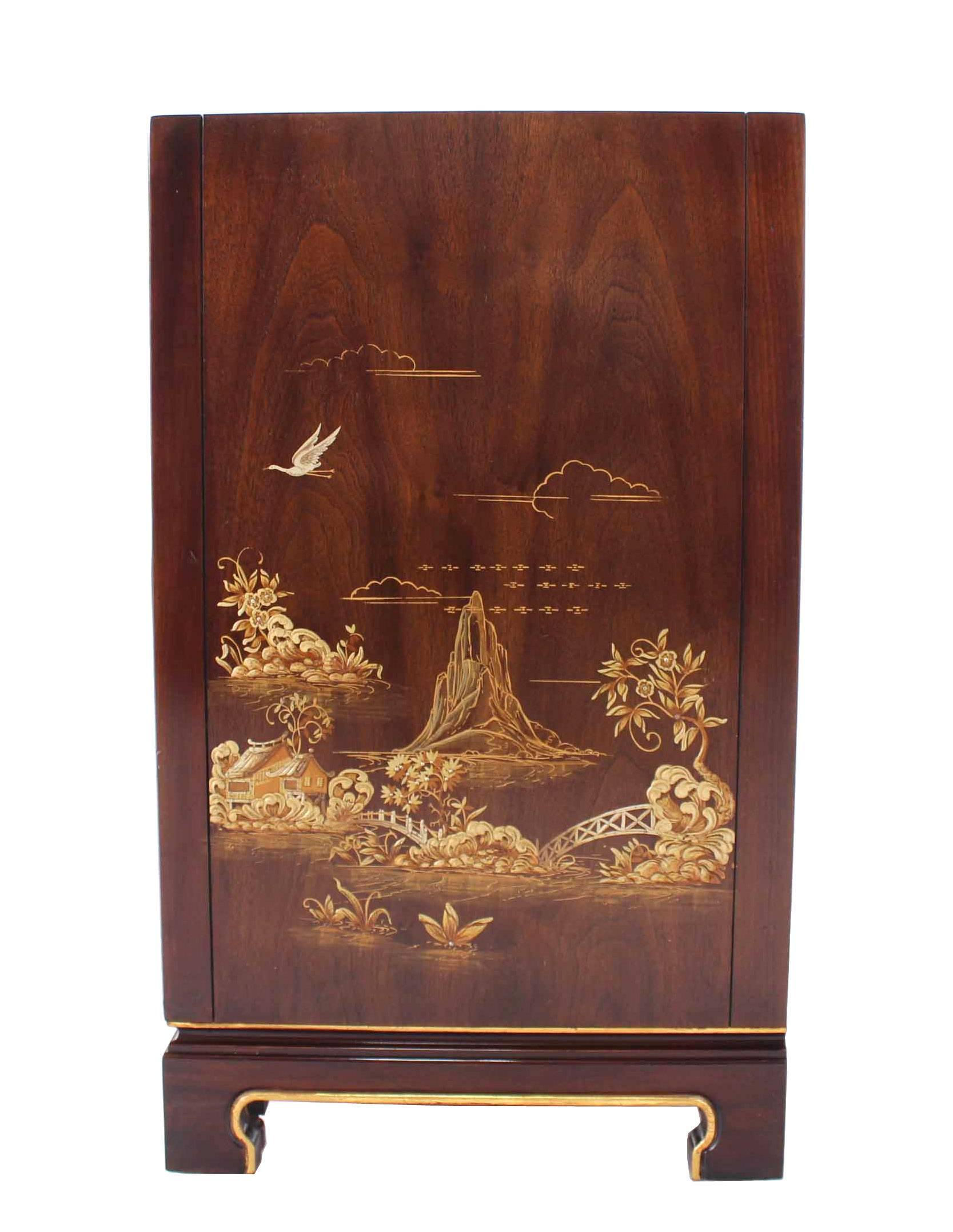John Widdicomb Oriental Three Doors Credenza or Dresser In Excellent Condition For Sale In Rockaway, NJ