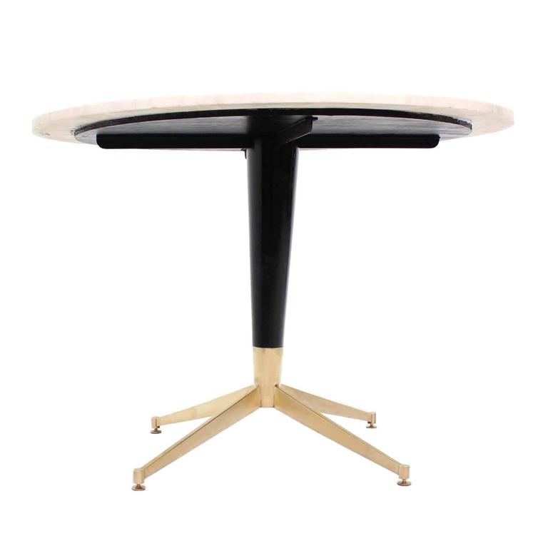 Italian MidCentury Modern Brass Base Cafe Table For Sale at 1stdibs