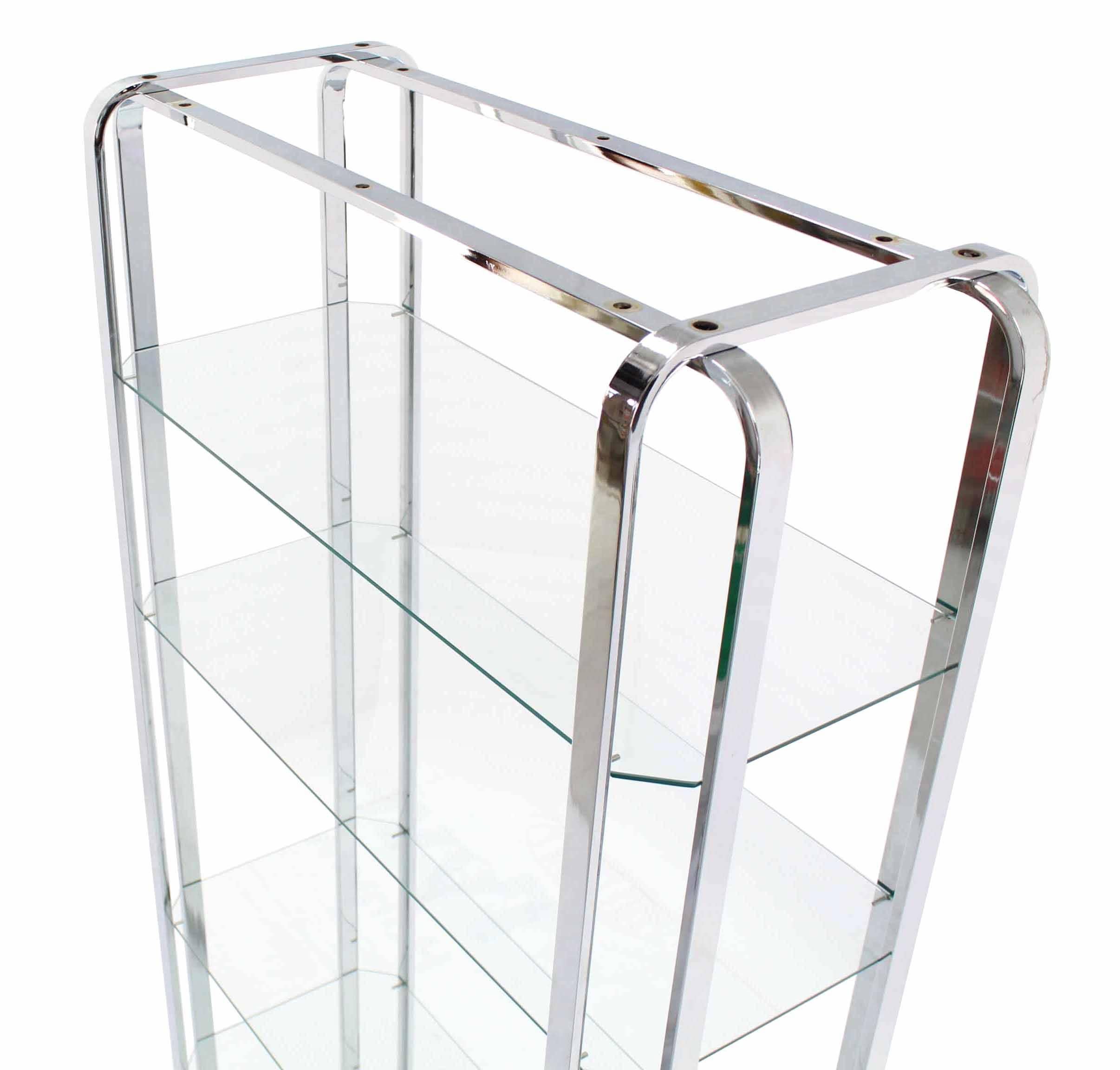 American Mid-Century Modern Chrome and Glass Étagère For Sale