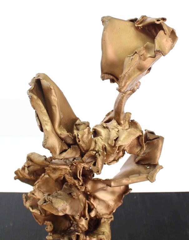 Twisted Metal Flakes Abstract Sculpture For Sale 1