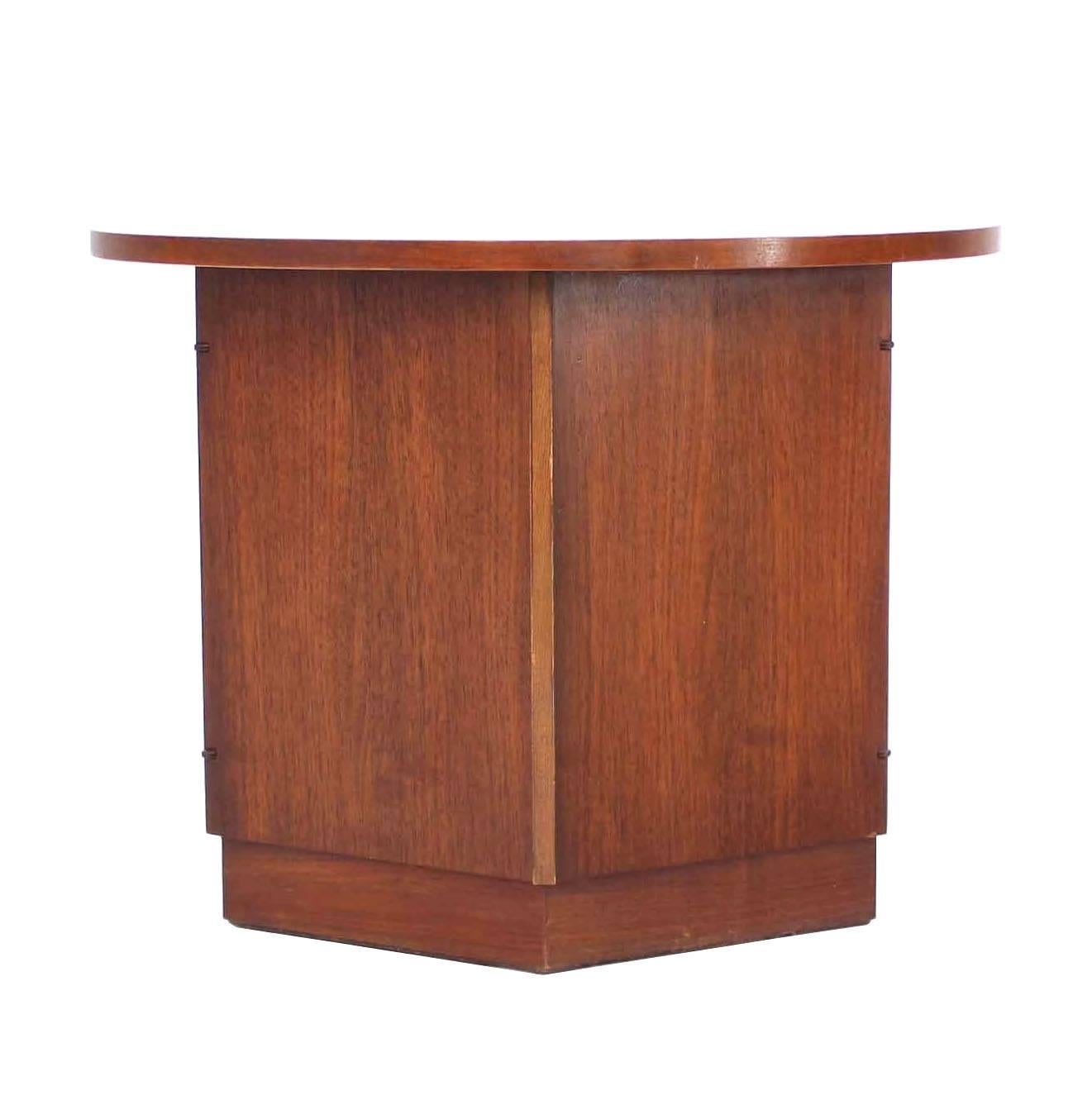 hexagon end table with storage