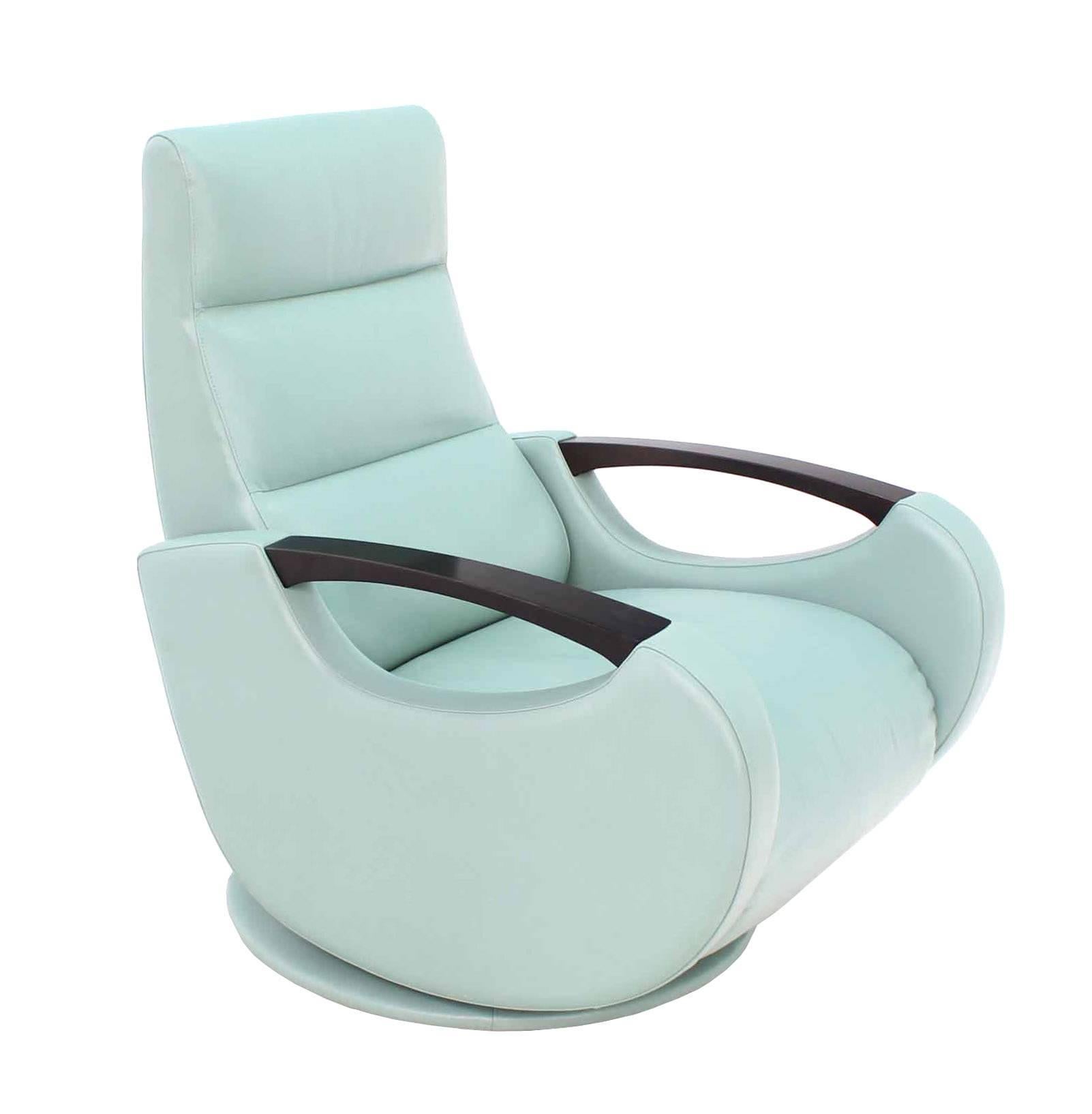 Paar Mid Century Modern Leather Recliner Lounge Chairs Space Age Design (20. Jahrhundert)