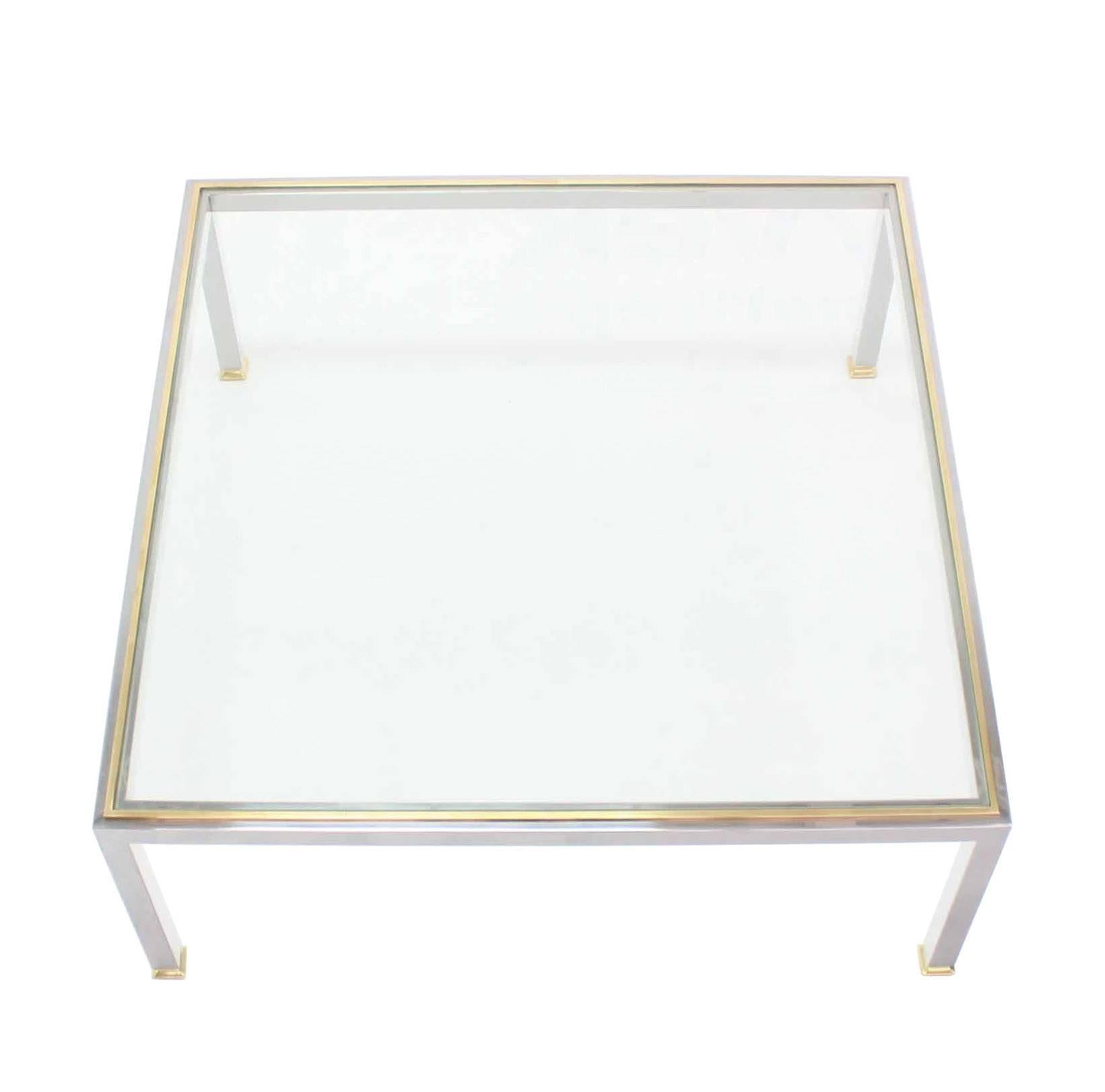 chrome and glass square coffee table