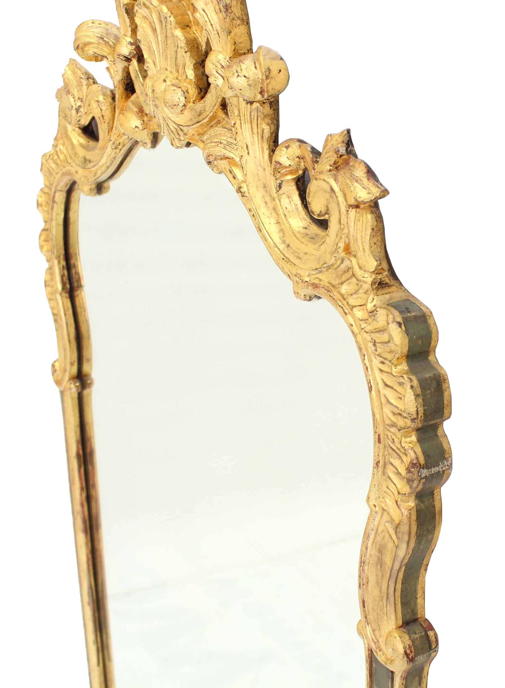 American Carved Wood Gold Guild Rococo Style Mirror For Sale