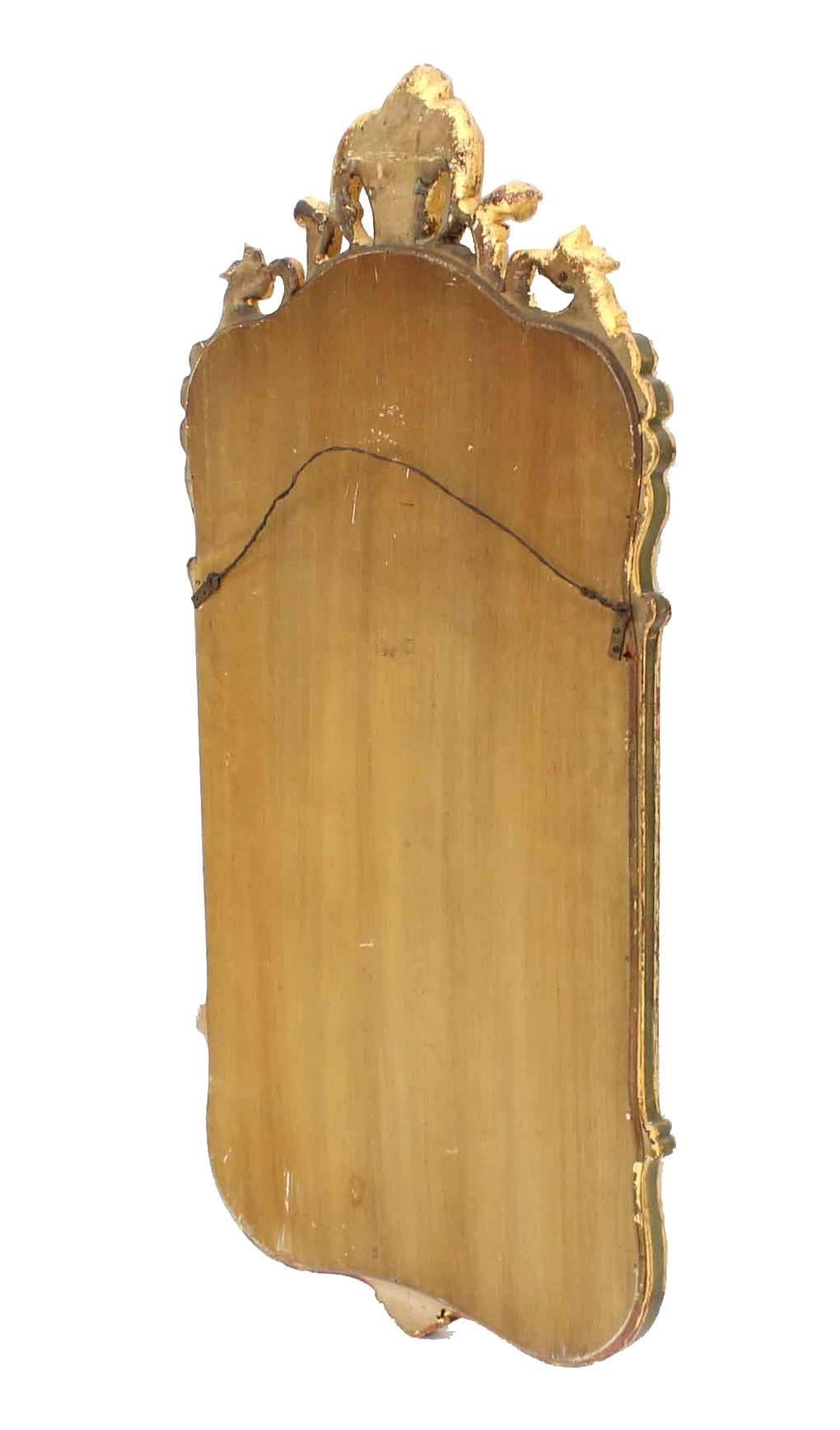 Carved Wood Gold Guild Rococo Style Mirror For Sale 3