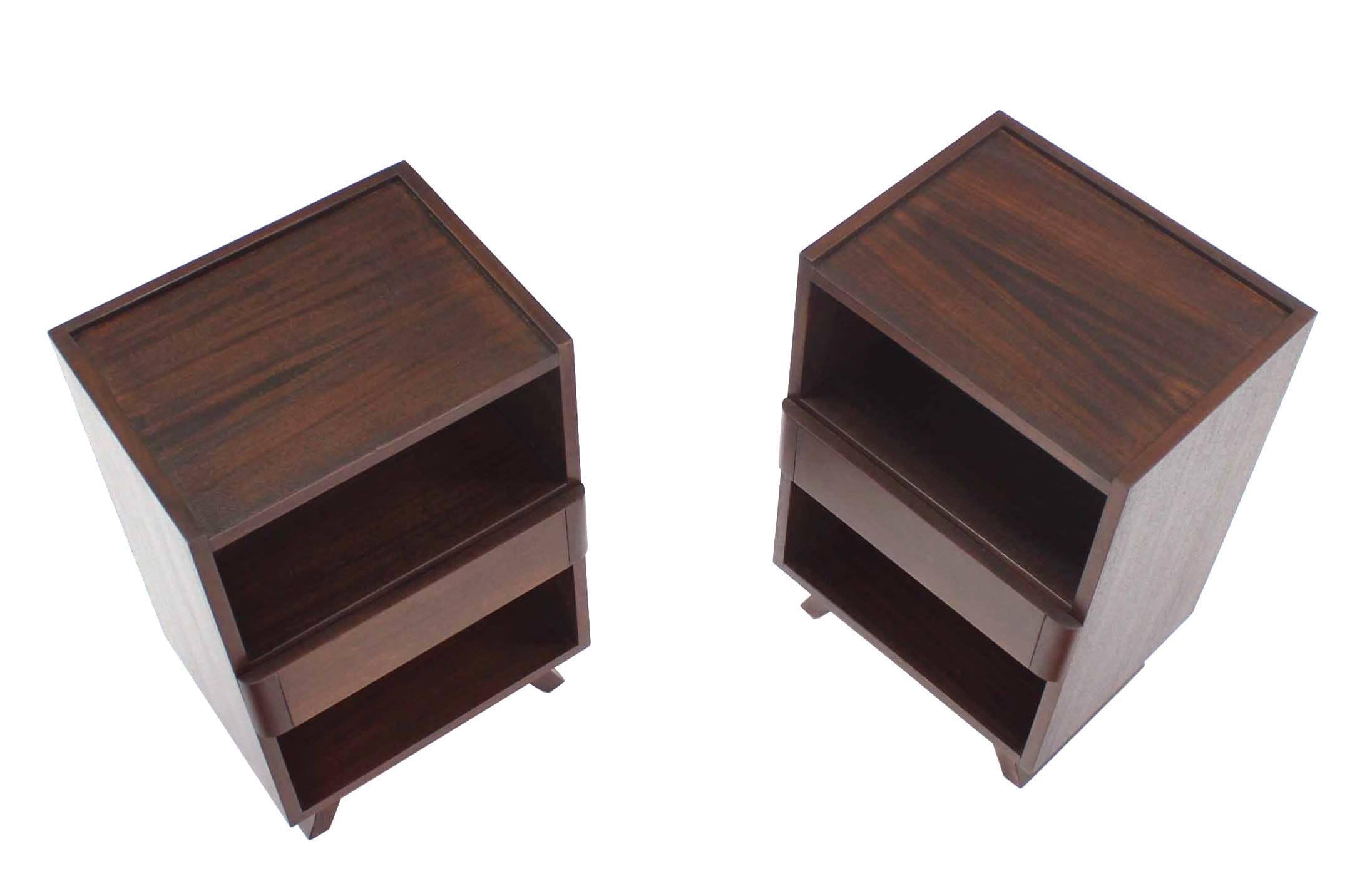 American Pair of Mid-Century Modern Walnut Nightstands