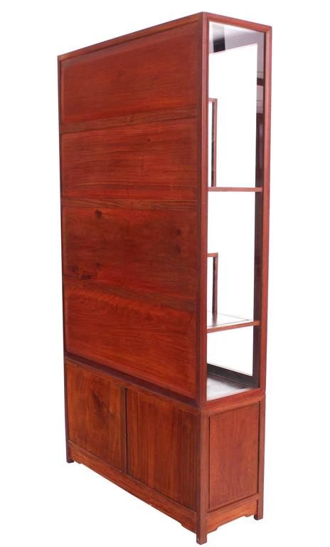 Mid Century Modern Oriental Display Cabinet with Brass