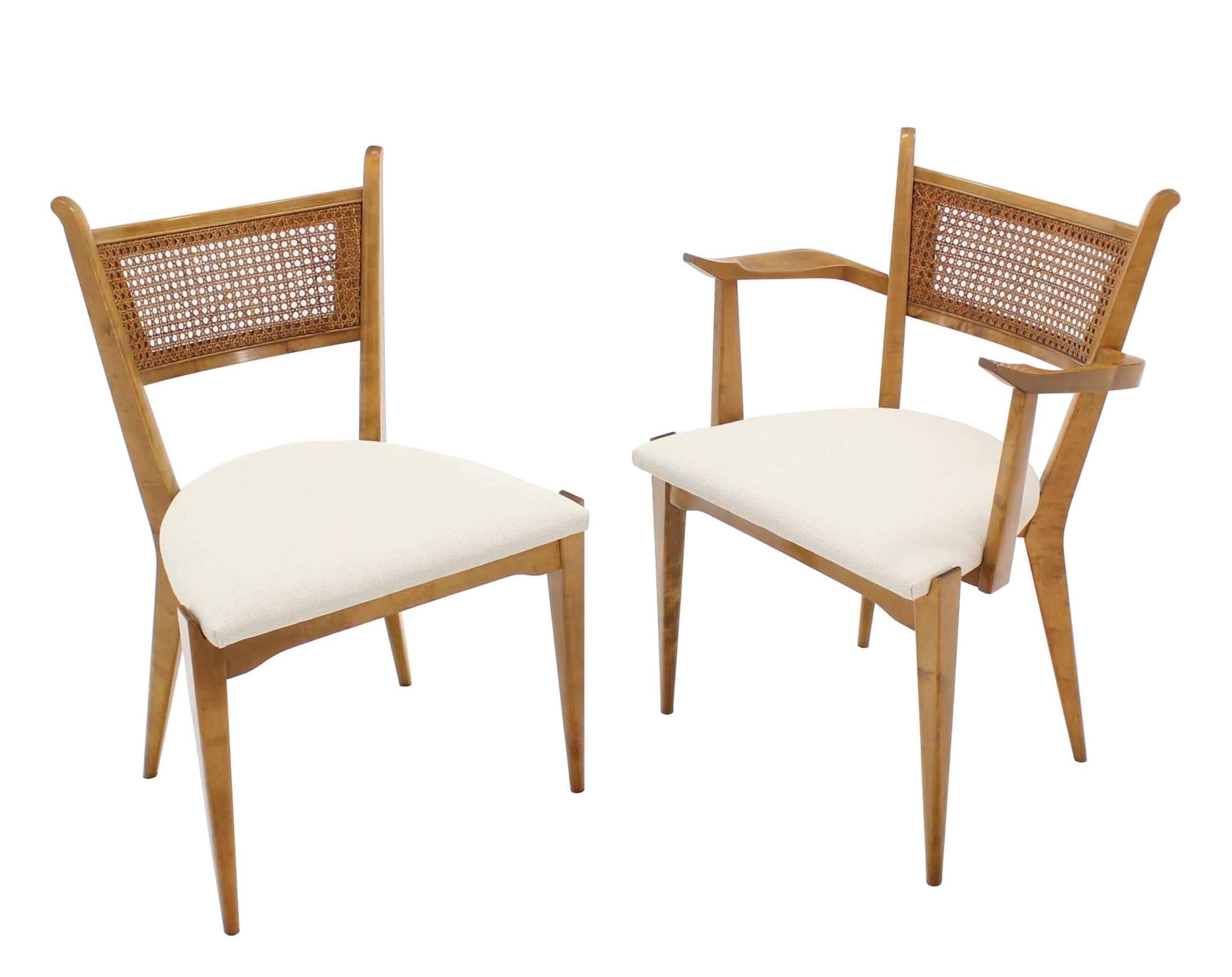 Cane Set of Six Mid-Century Swedish Modern Dining Chairs by Edmund Spence For Sale