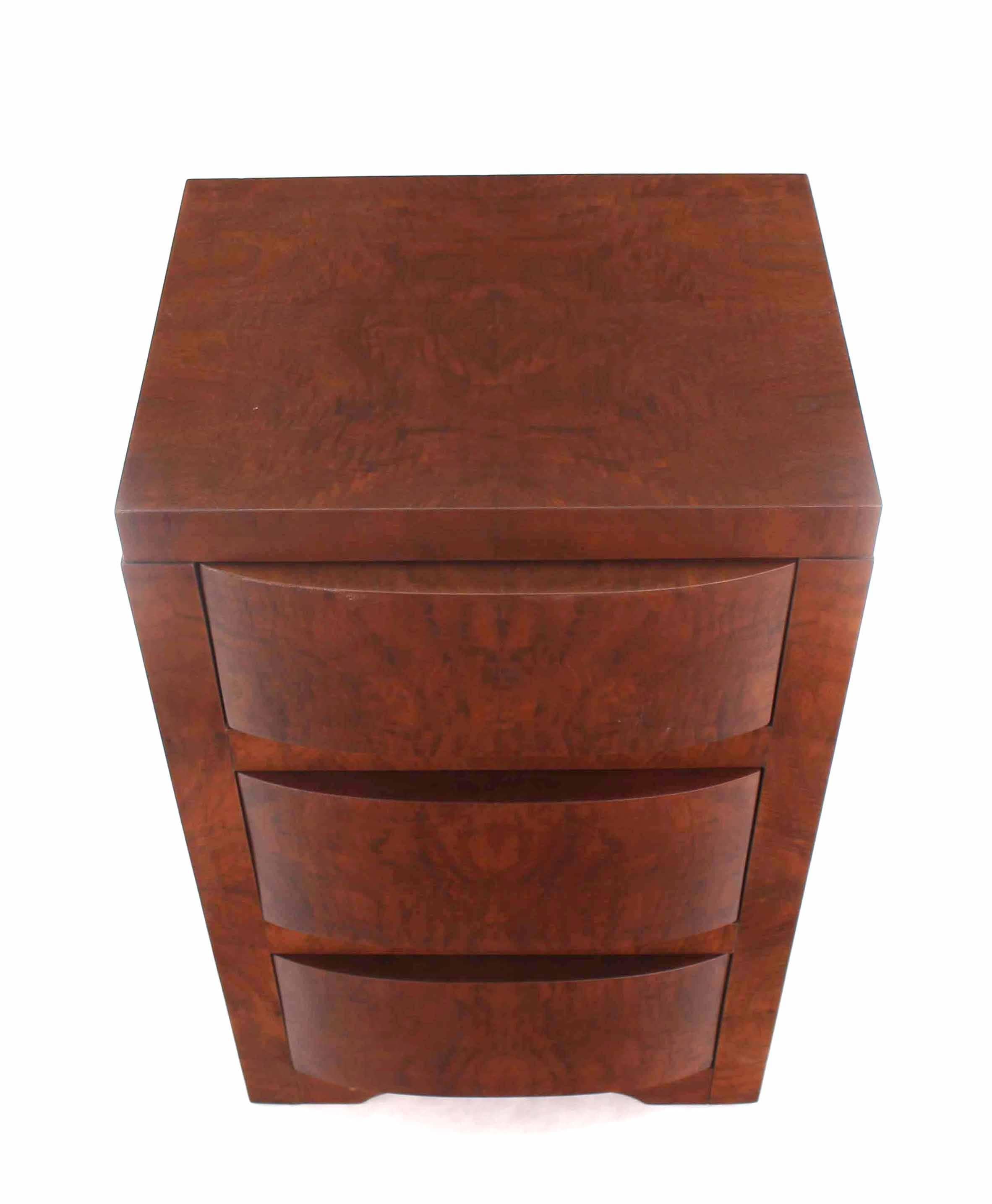 Mid-Century Modern Three-Drawer Art Deco End Table or Nightstand For Sale