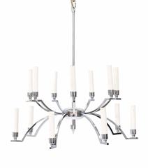 Mid-Century Chrome 12 Arm Chandelier Light Fixture