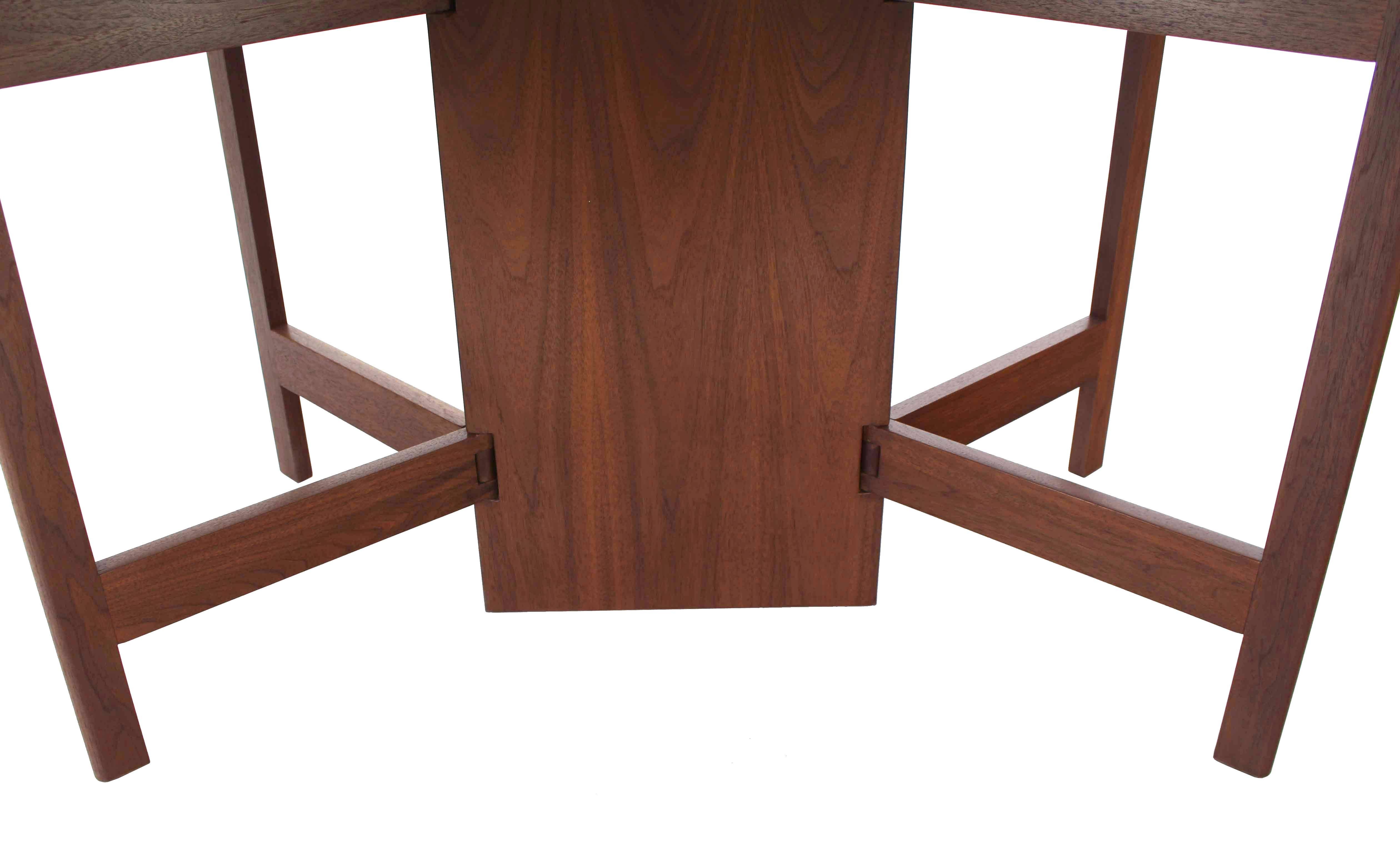 Lacquered George Nelson Walnut Drop Leaf Dining Table Gate Leg For Sale