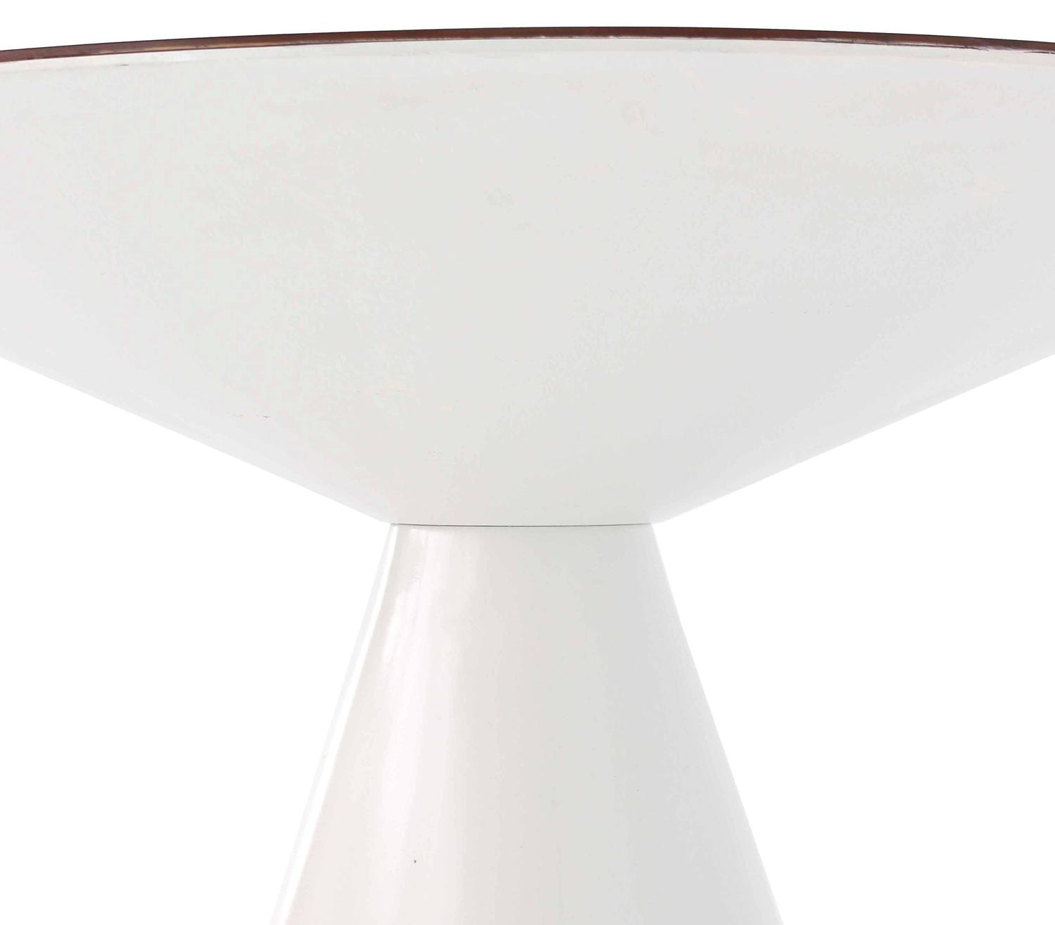 Cone Shape Base Walnut Top MidCentury Round Dining Table at 1stdibs