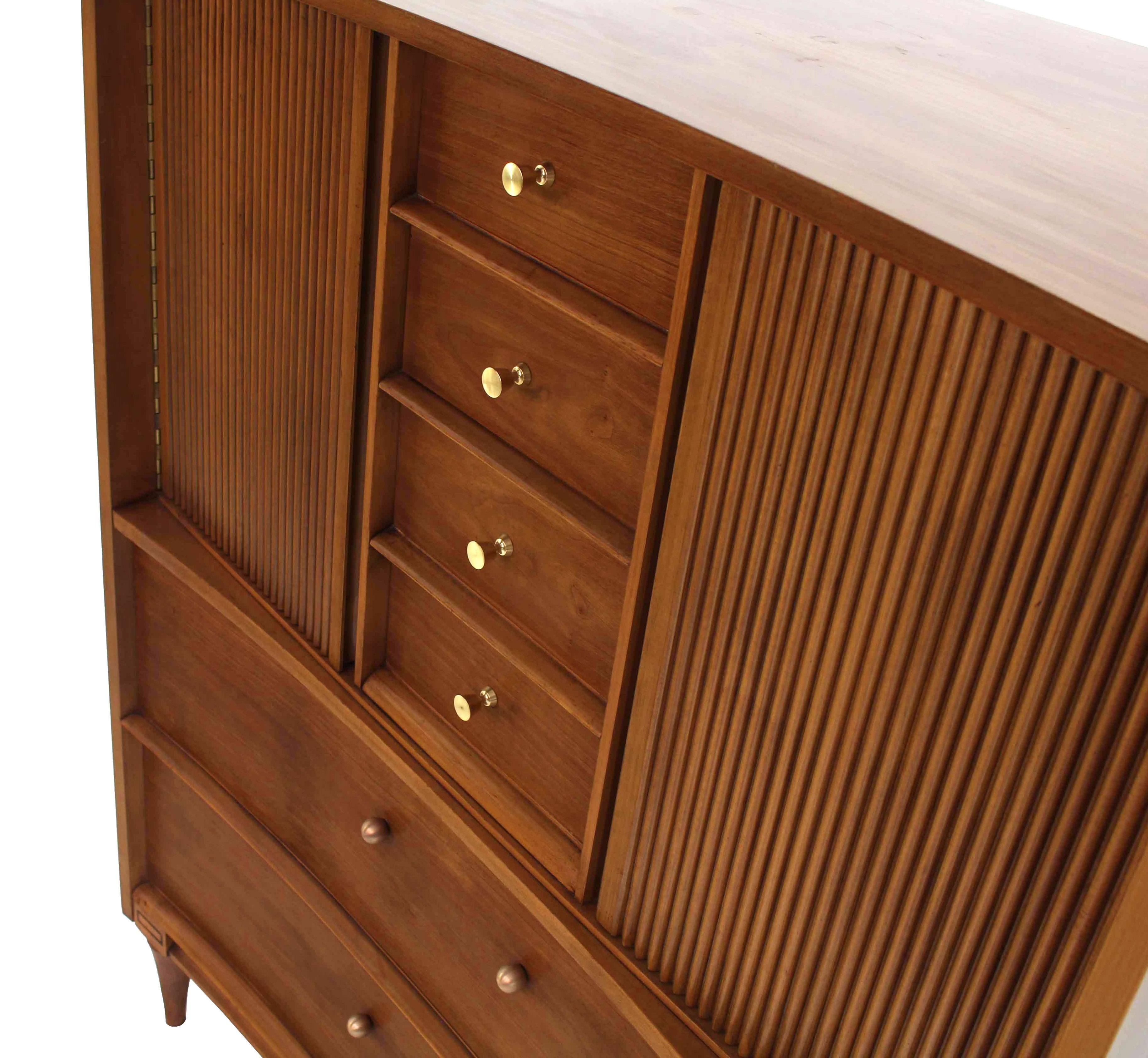 Mid-Century Modern Concave Front Mid Century Modern High Chest Dresser