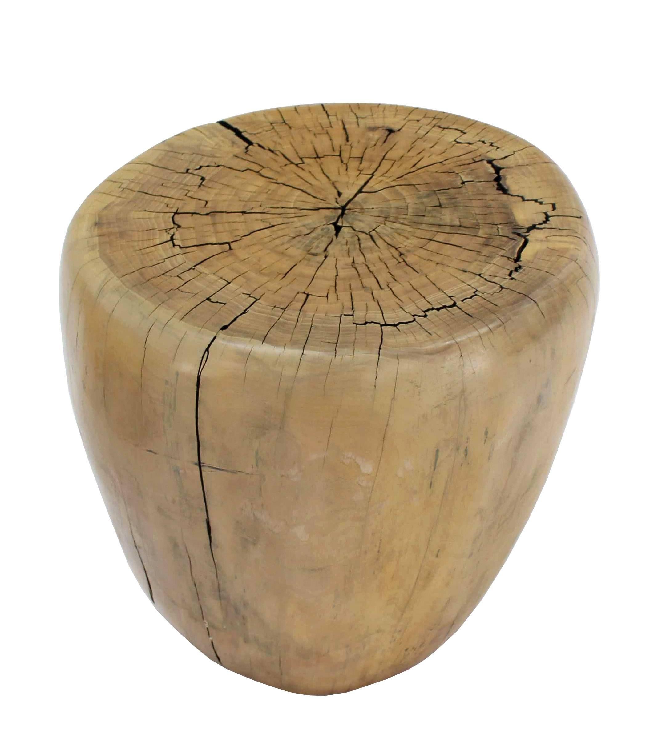 Pair of Round Natural Specimen Wood Side Tables 3