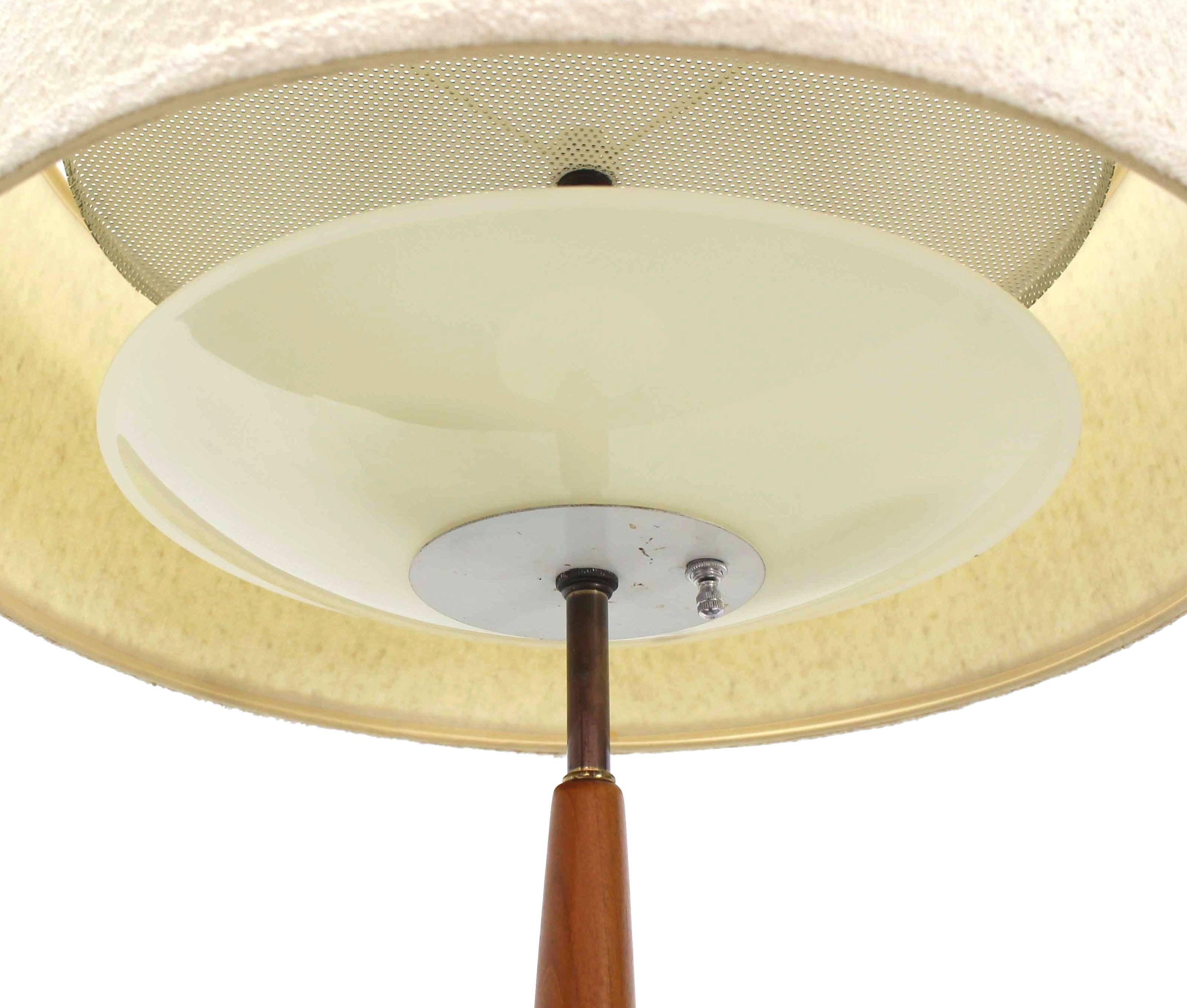 Mid-Century Modern Walnut and Metal Table Lamp 2