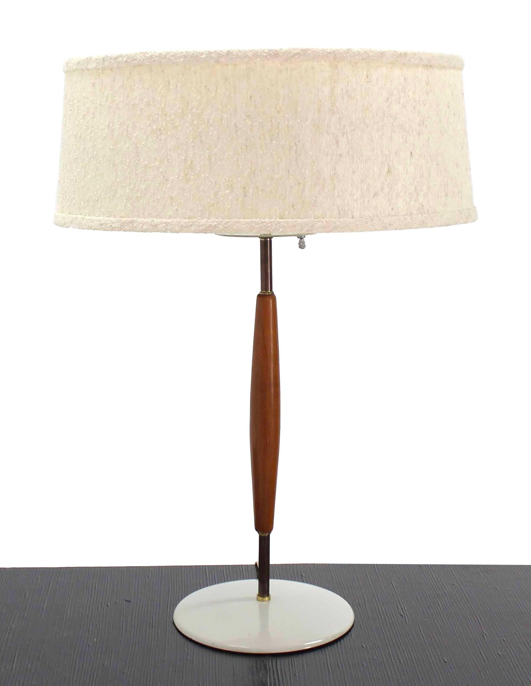 Mid-Century Modern Walnut and Metal Table Lamp 3