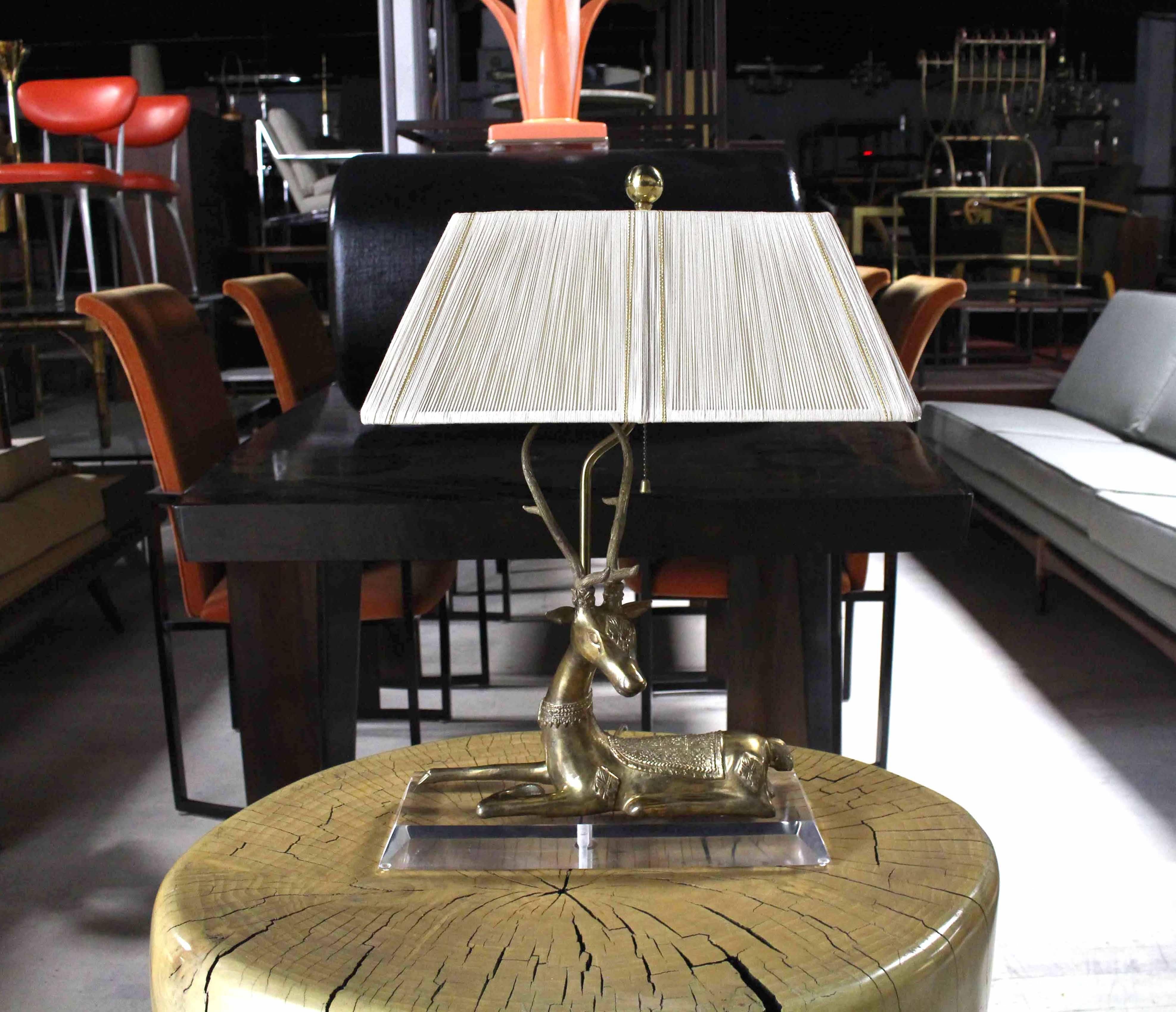bronze deer lamp