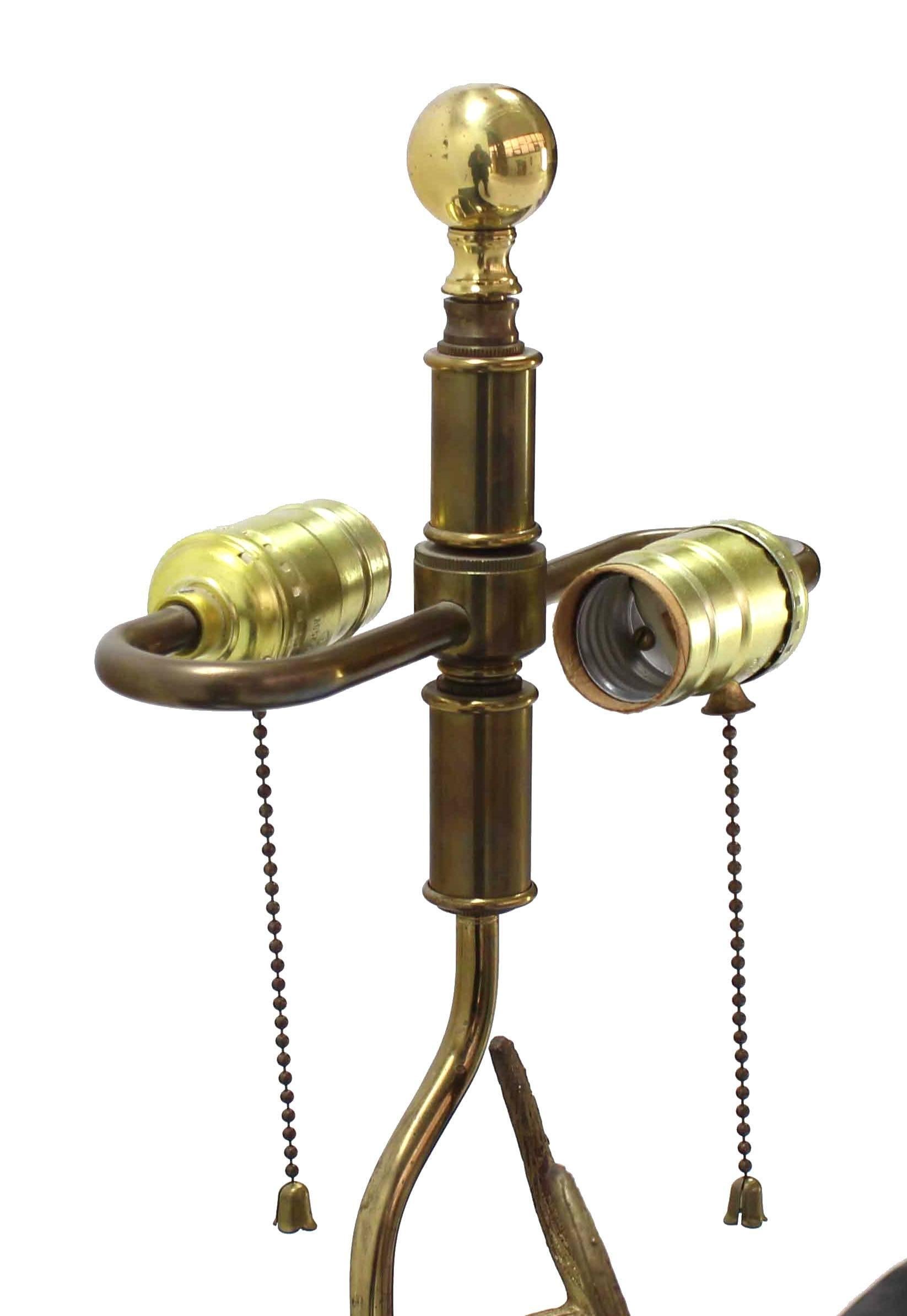 Brass Deer Sculpture Table Lamp on Lucite Base 2