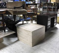 Large Cube Shape Travertine Coffee Table