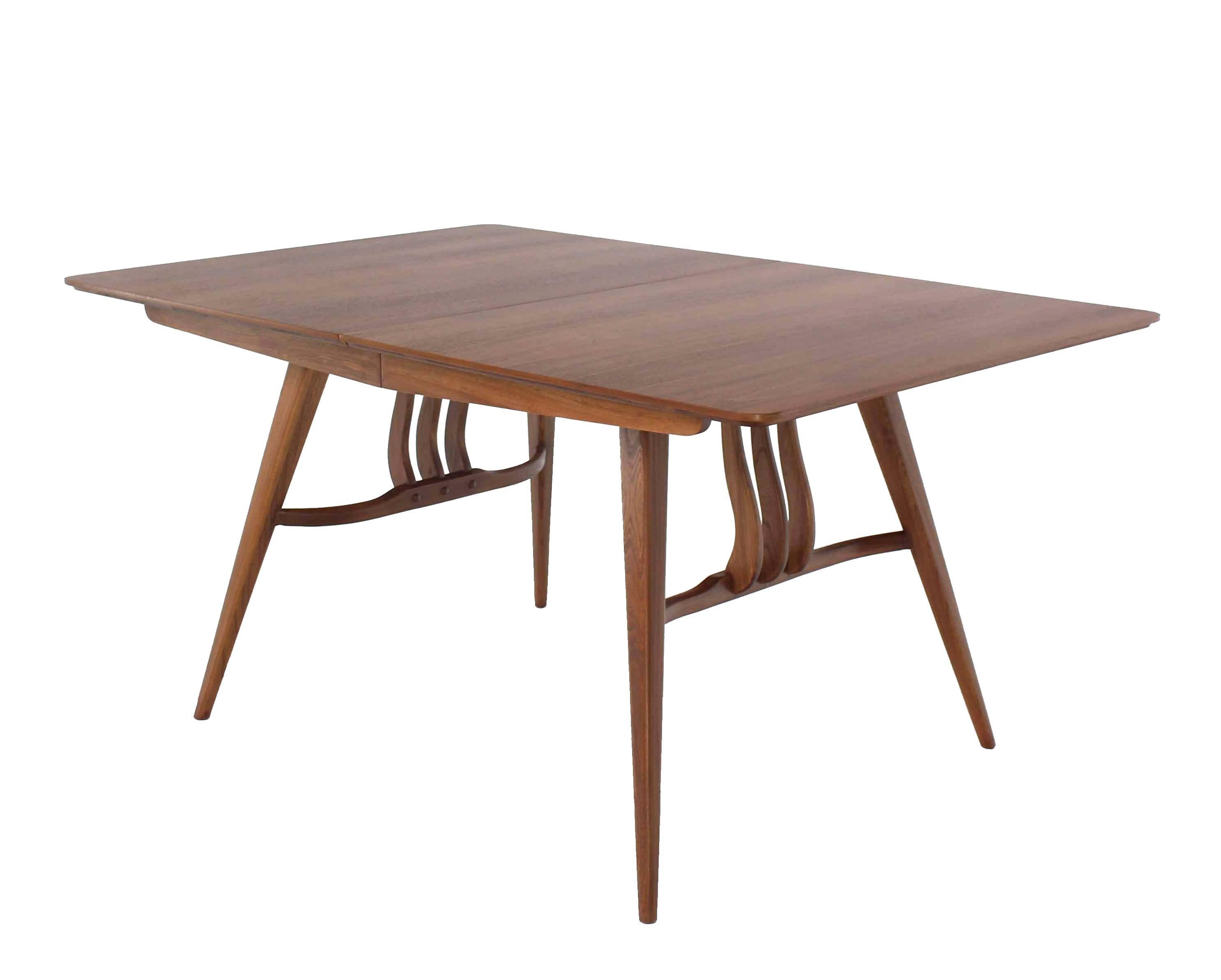 20th Century Mid-Century Modern Walnut Sculptured Base Dining Table For Sale