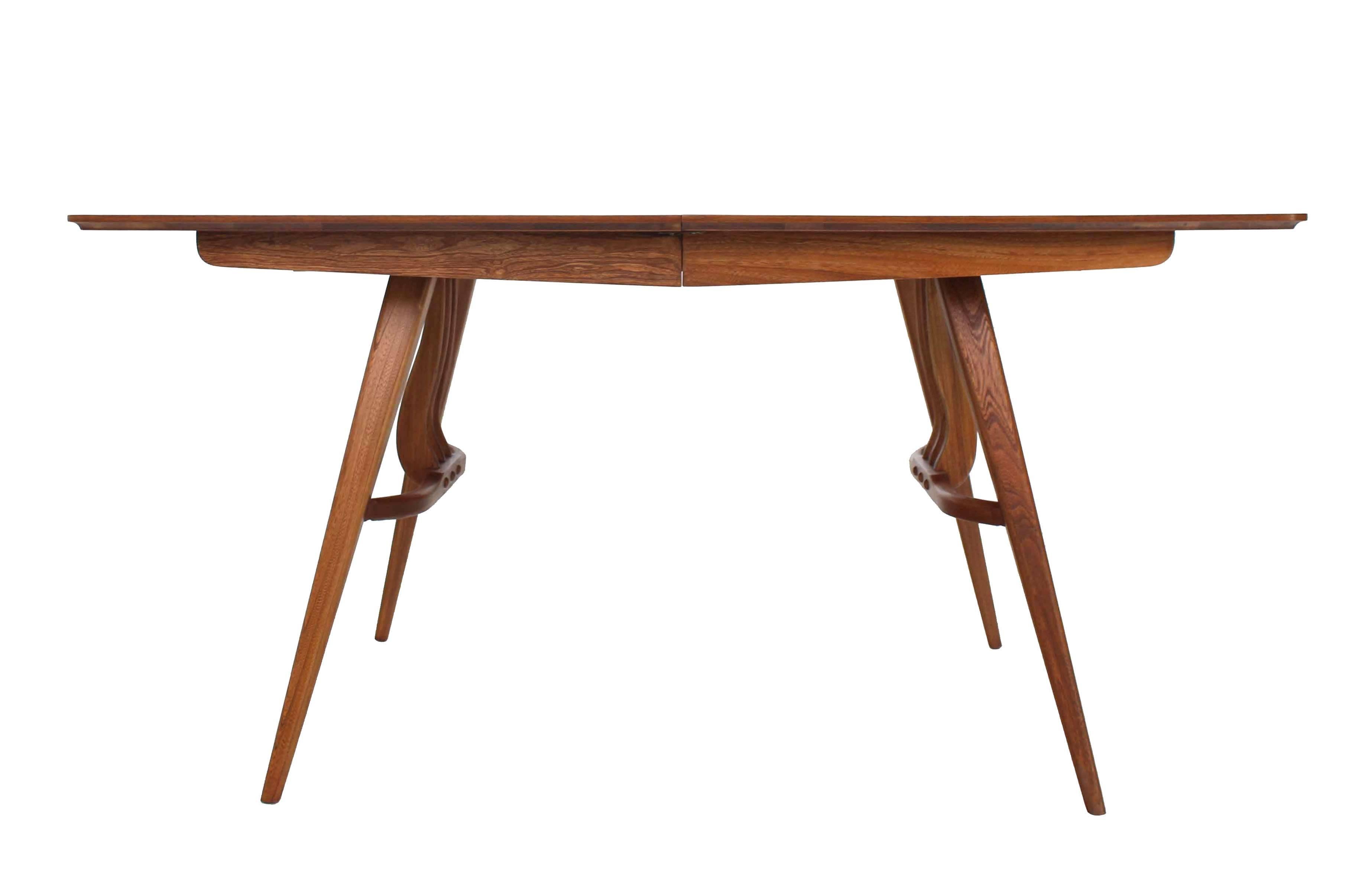 Mid-Century Modern Walnut Sculptured Base Dining Table For Sale 3