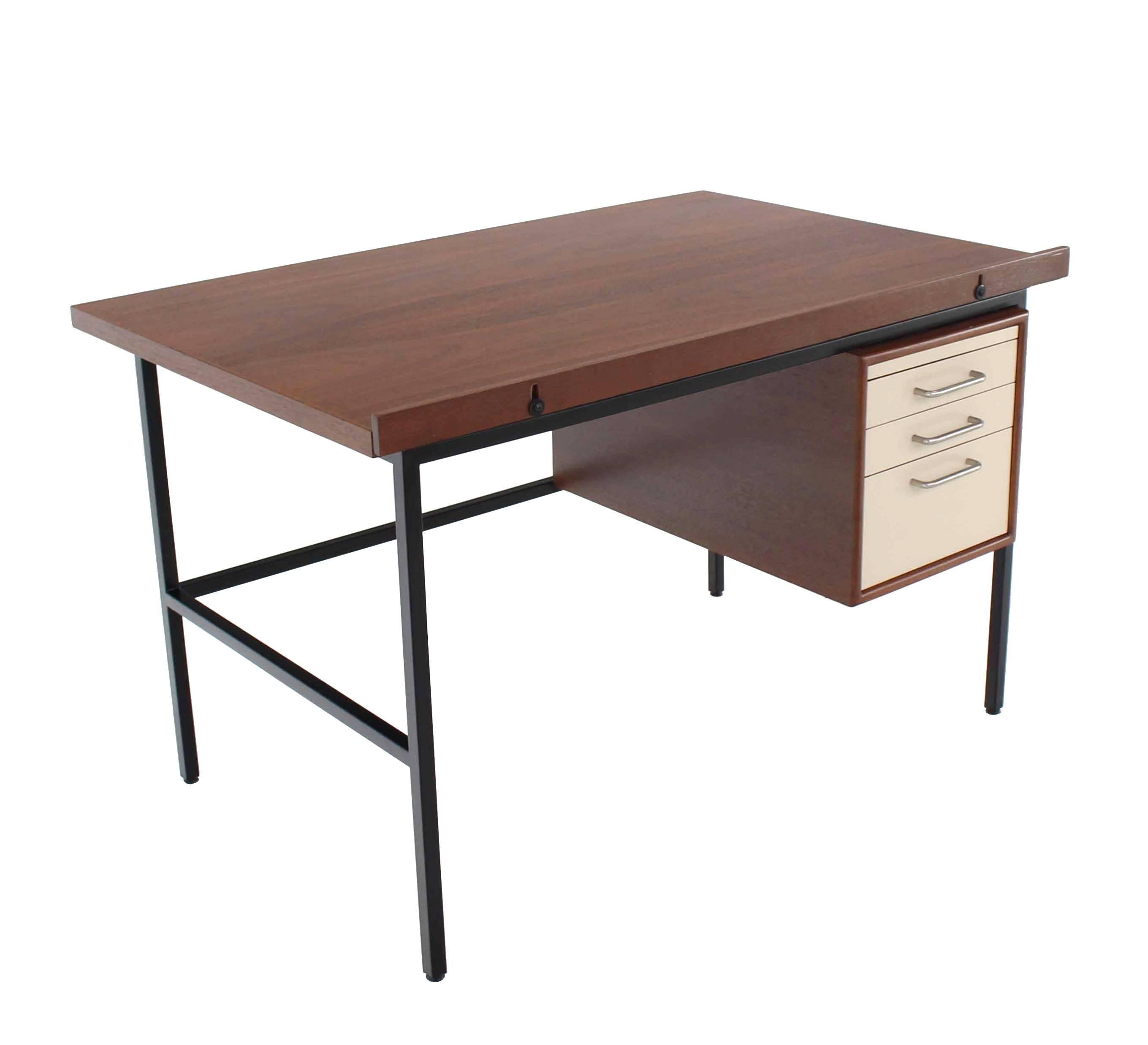 Mid-Century Modern Walnut Lift Top Desk Drafting Table