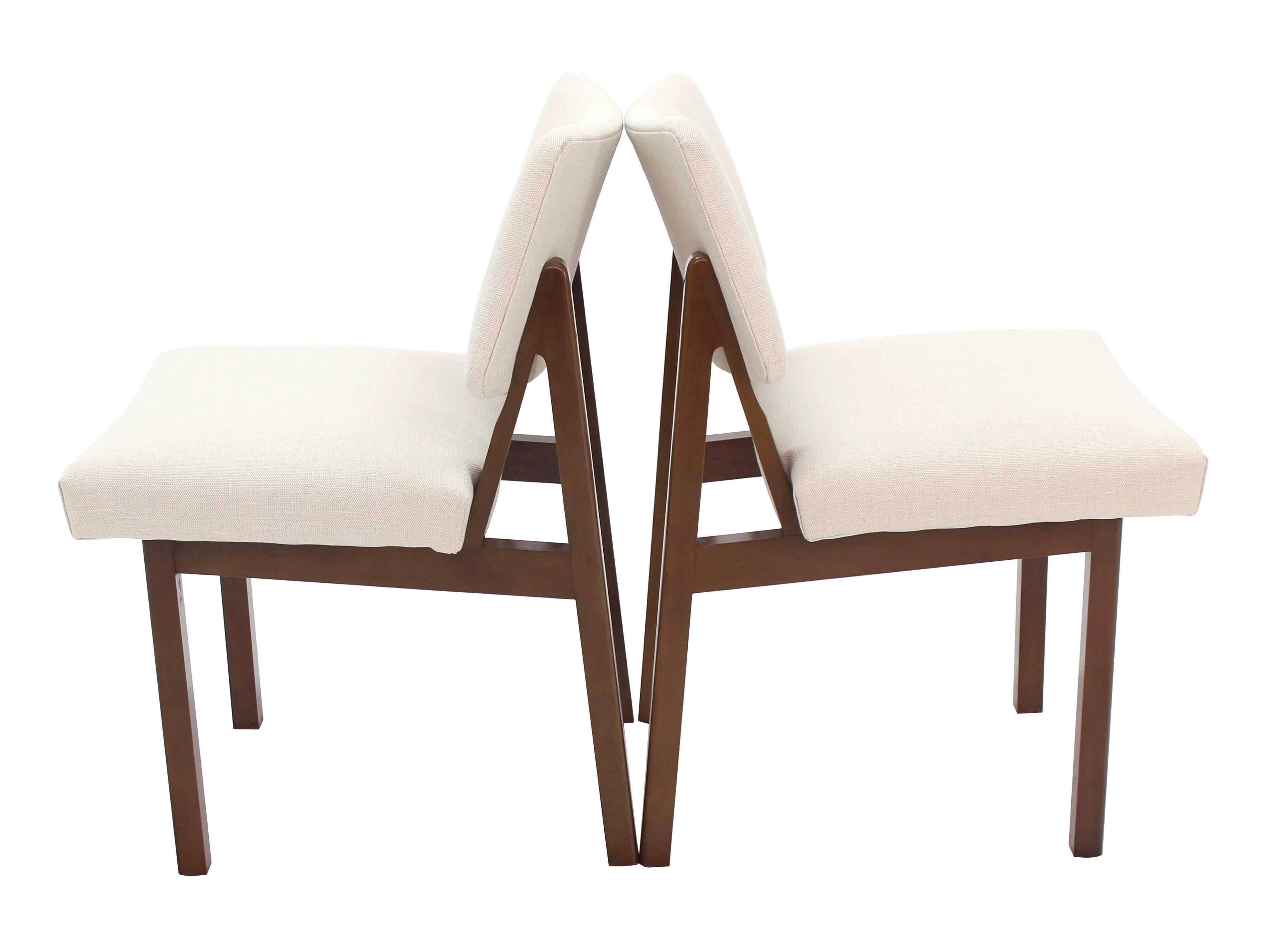 Lacquered Set of Four Mid-Century Modern Side Chairs New Upholstery For Sale