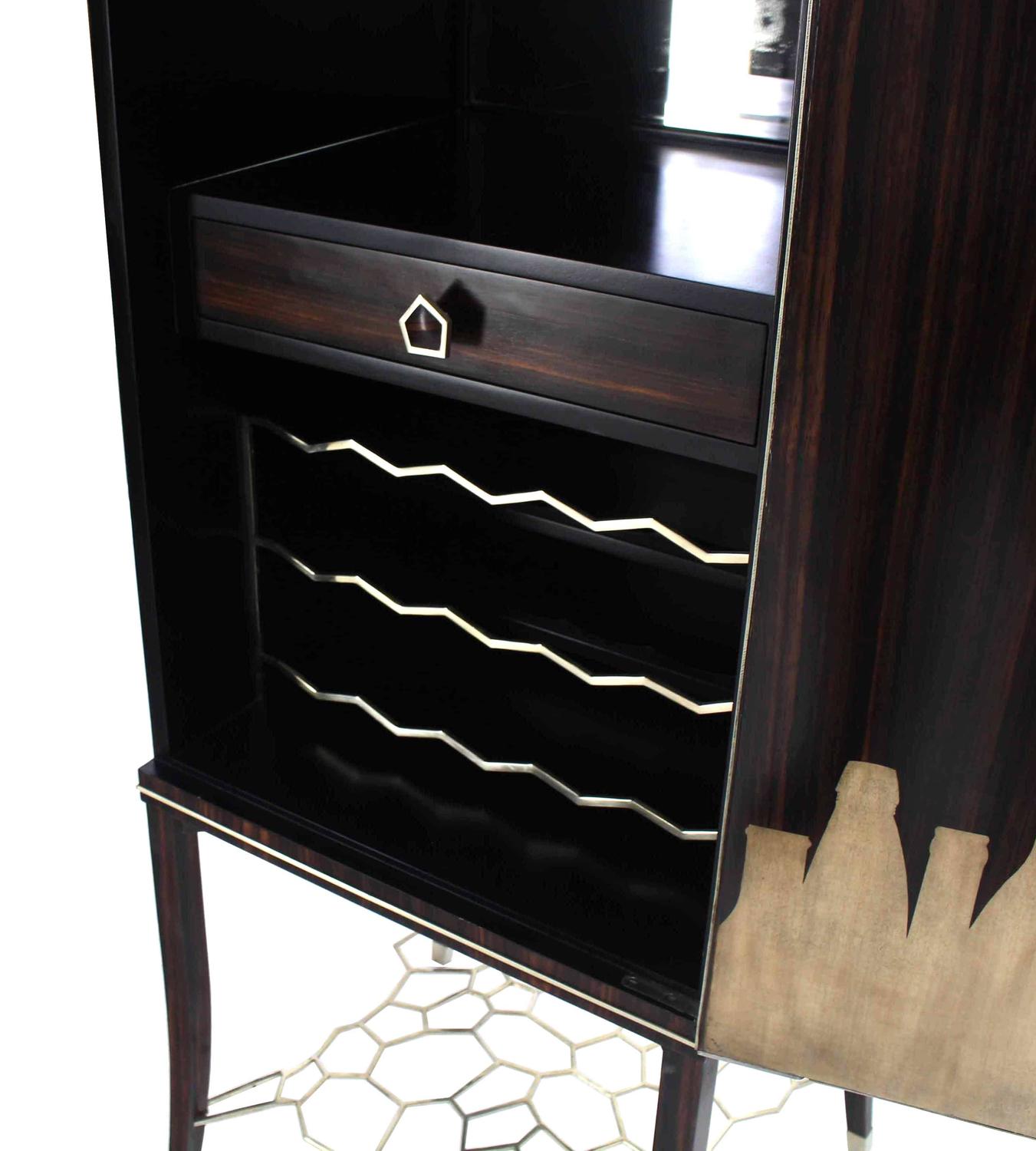 Brass and Brown Mahogany Tall Liquor Bar at 1stdibs