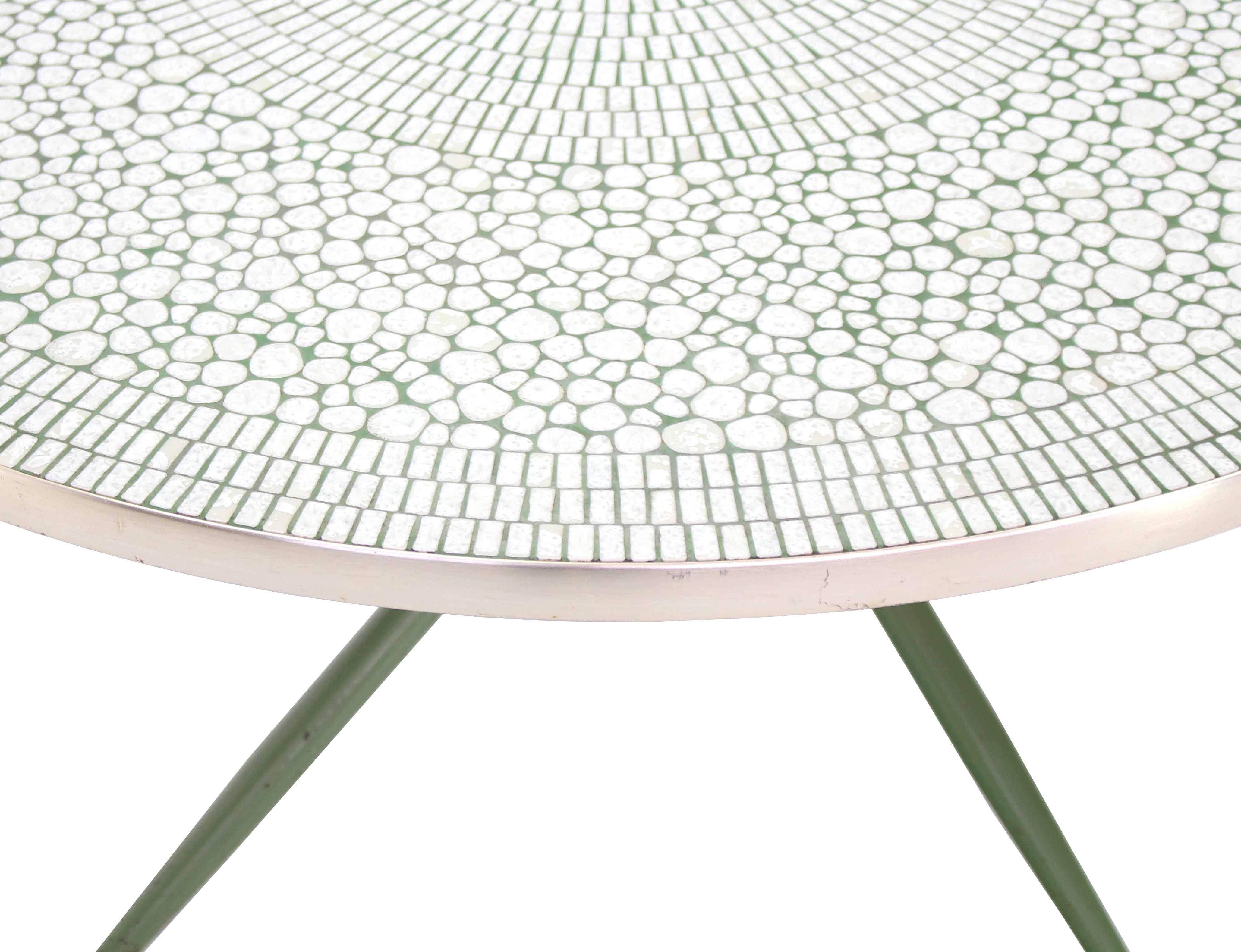 20th Century Mosaic Top Round Outdoor Table