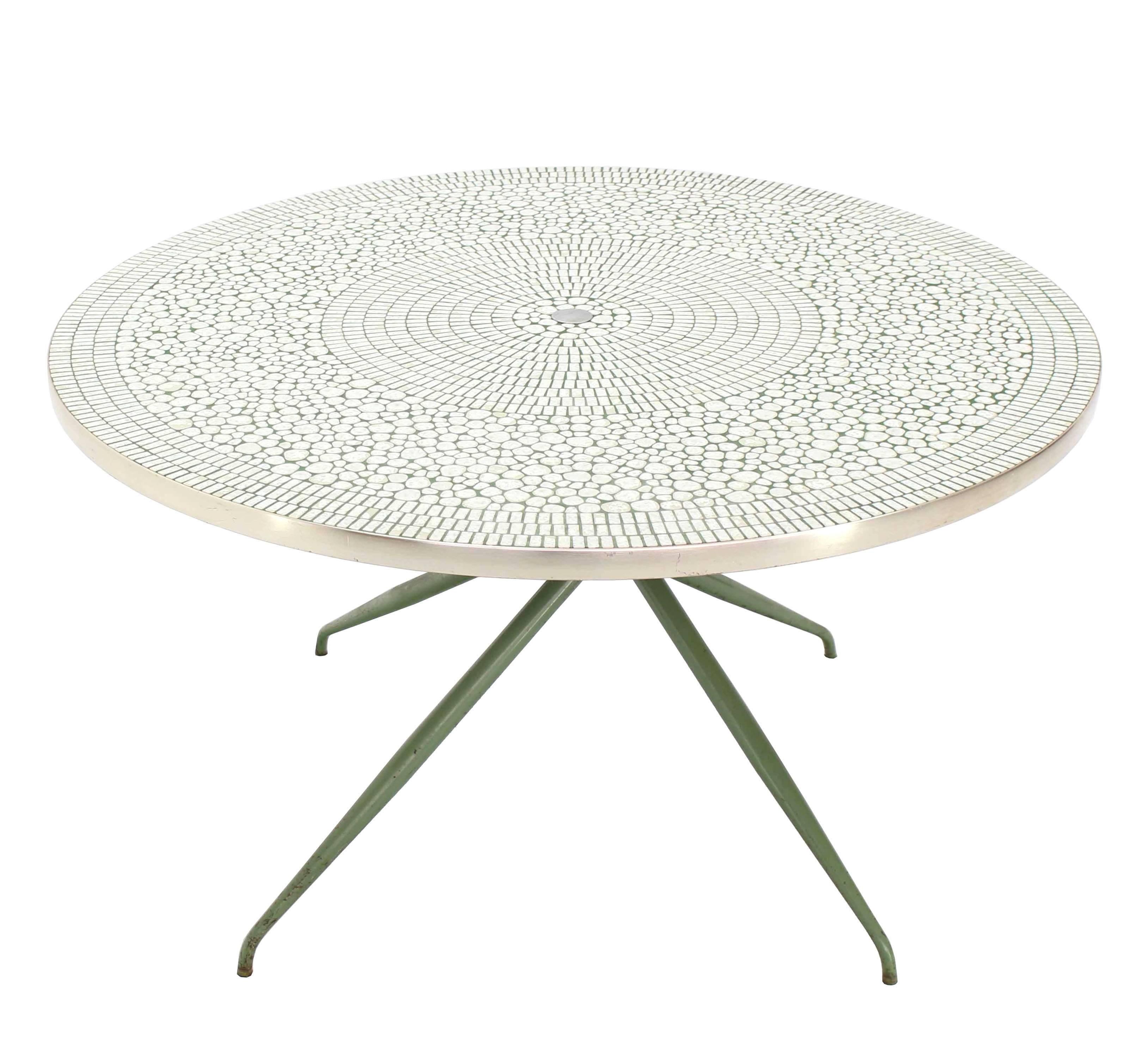 Very nice Mid-Century Modern outdoor mosaic game table.
