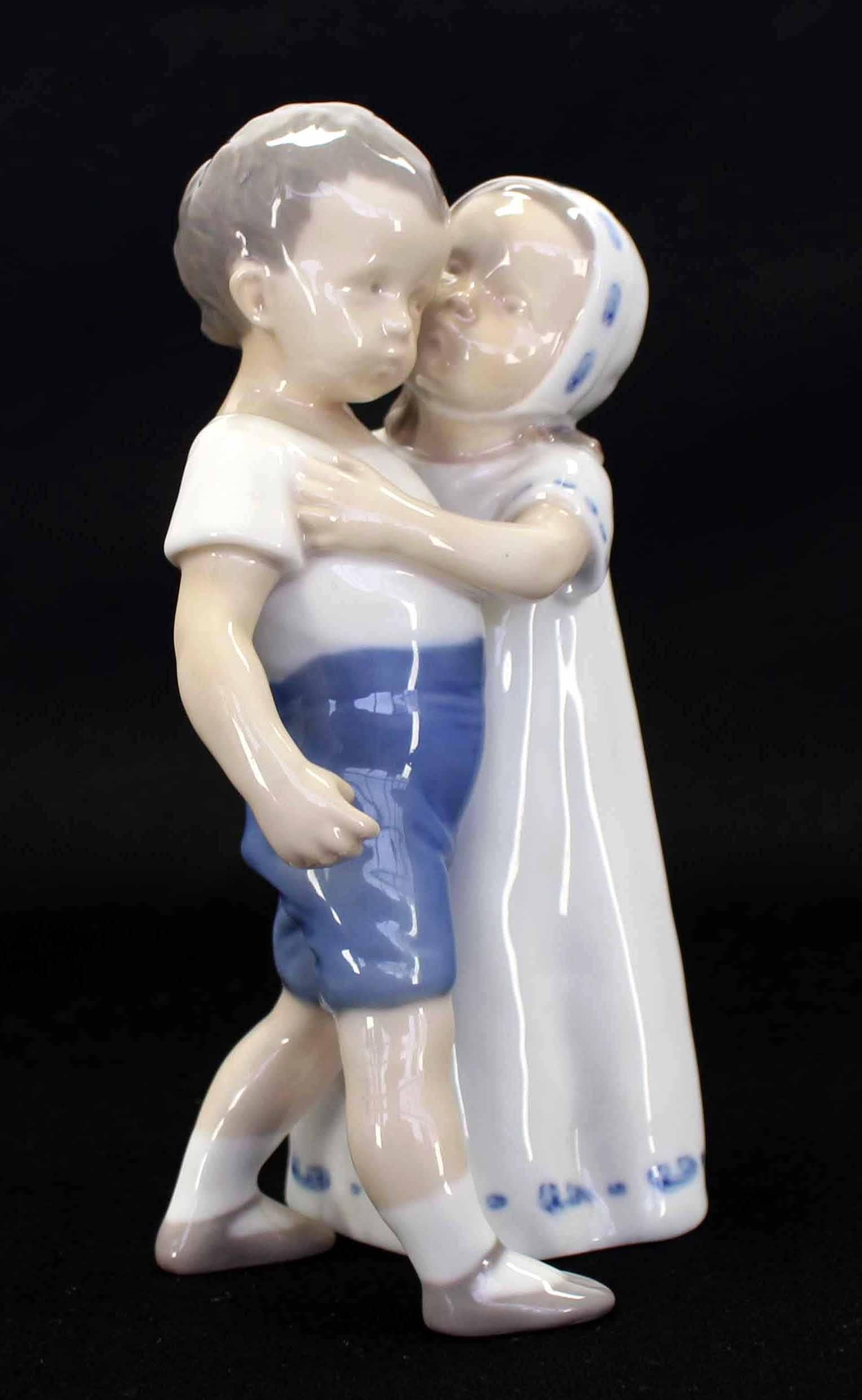 20th Century Girl Kissing Boy Royal Copenhagen Porcelain Figurine