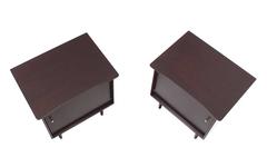 Pair of Dark Walnut Single Door End Tables or Nightstands