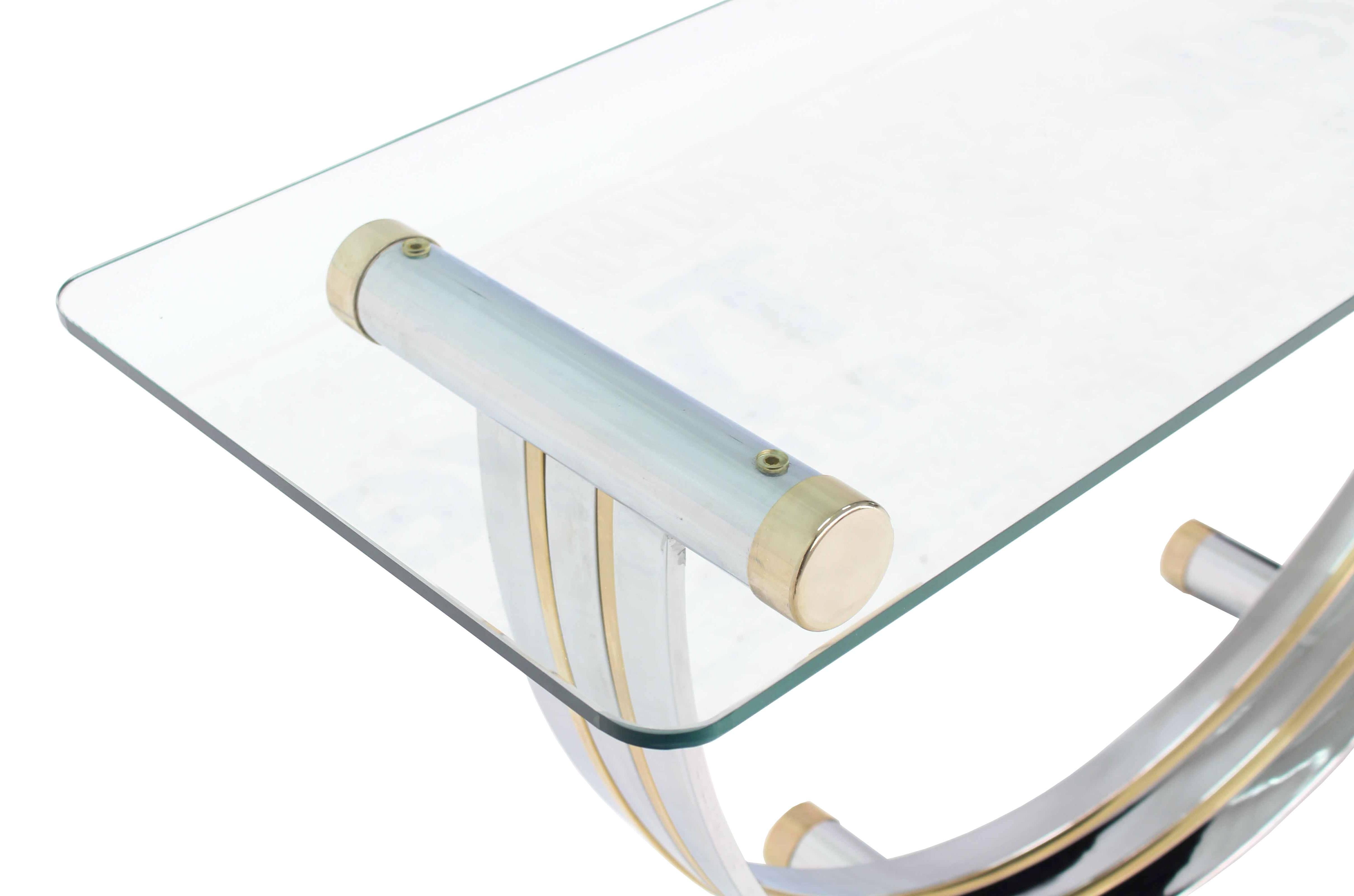 glass and chrome console table
