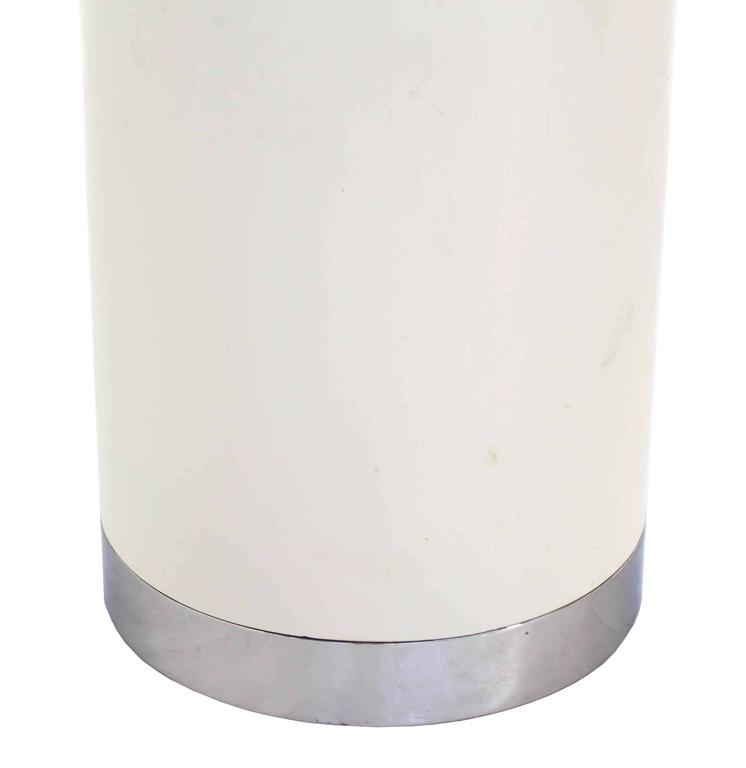 Heavy Enameled Metal Cylinder Pedestal Base Top Round Gueridon Dining