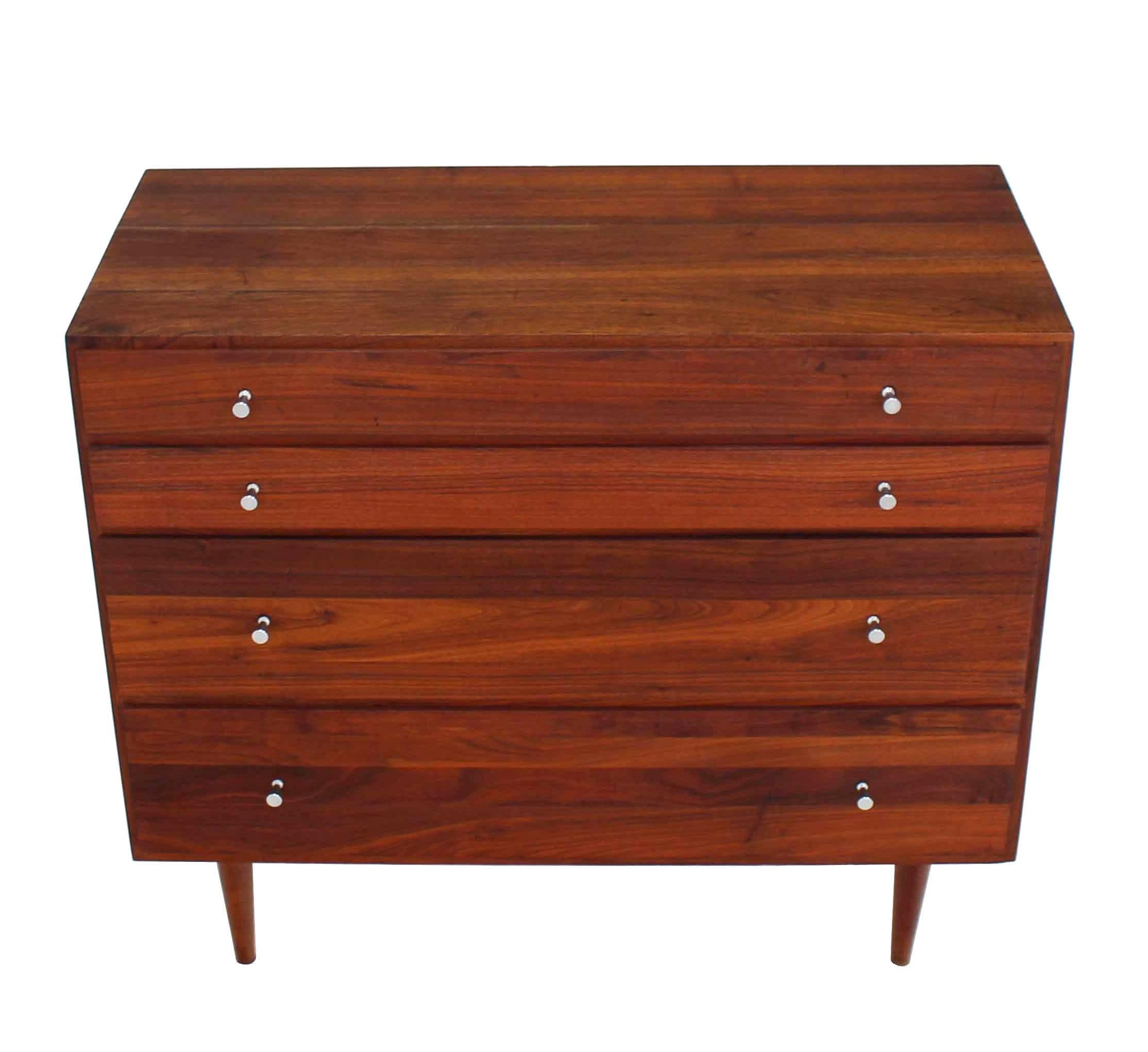 Very nice solid walnut bachelor chest. Satin low gloss oil like finish.