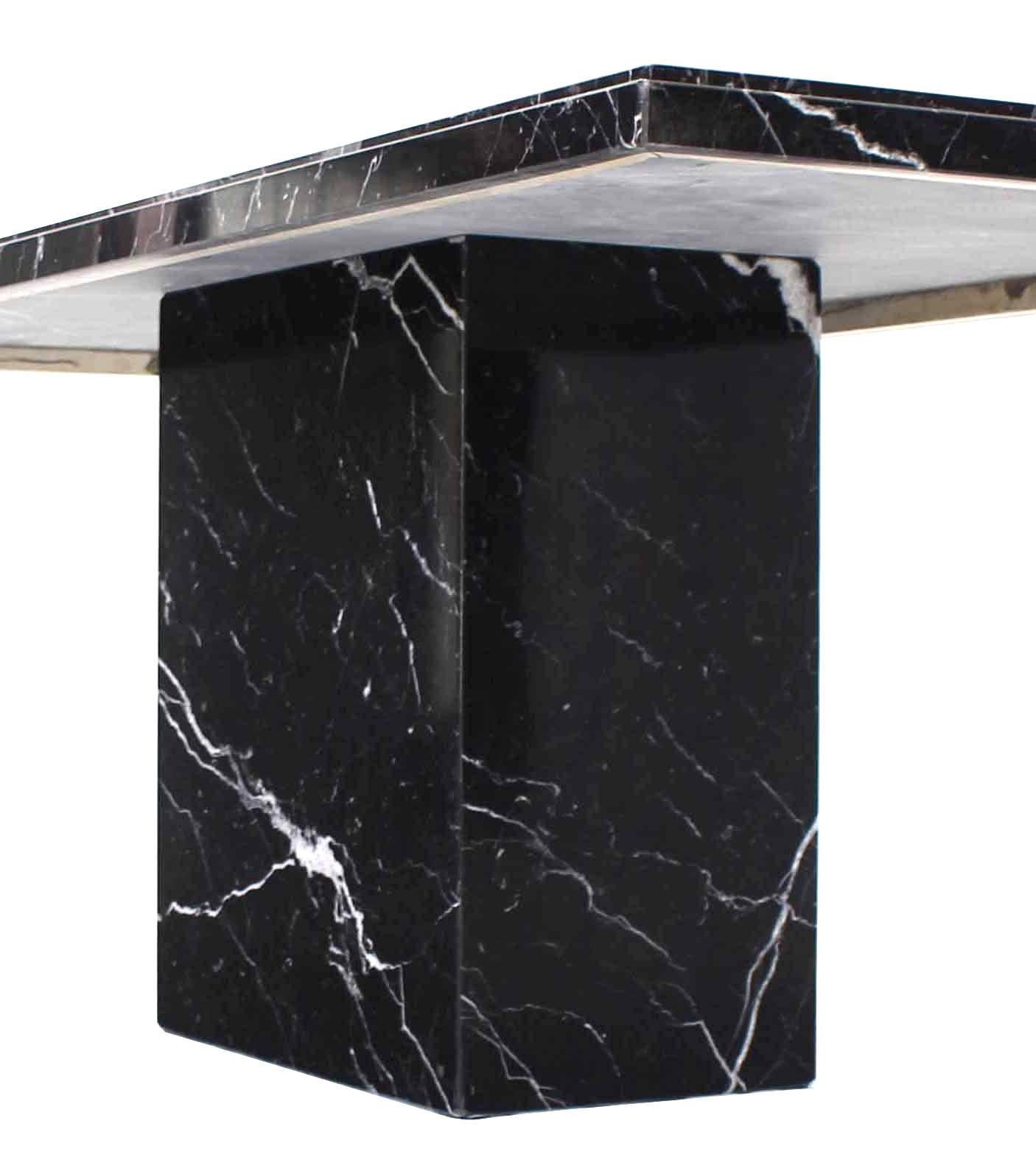 American Single Pedestal Black Marble-Top Dining Table