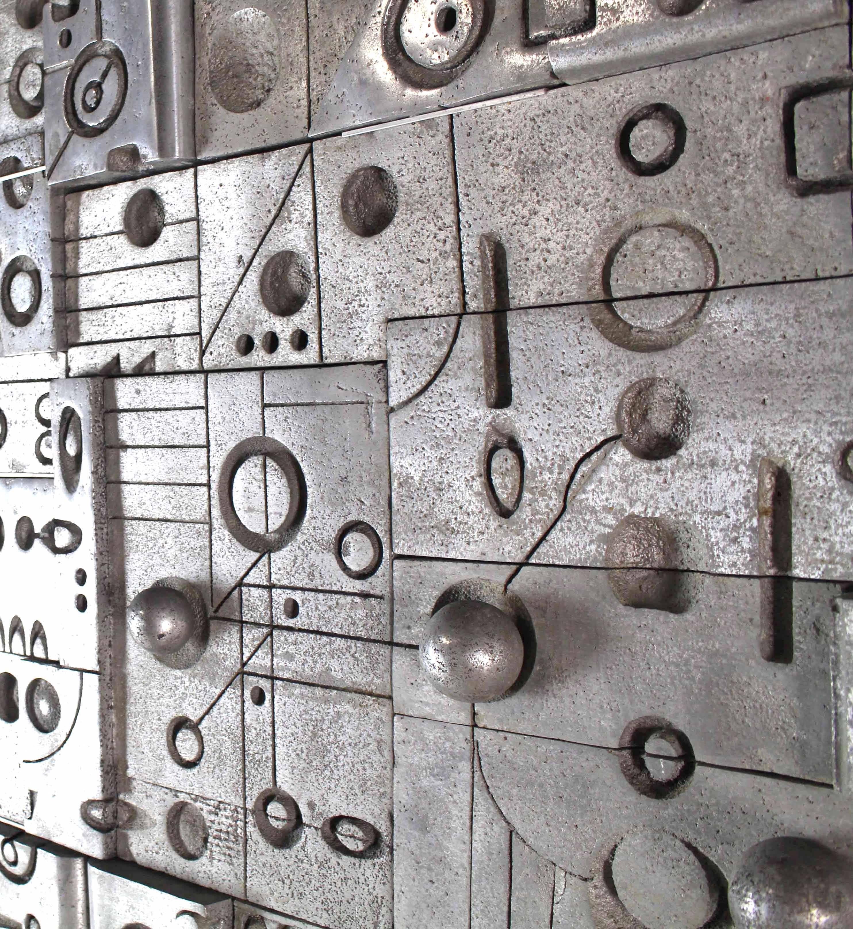 American Large Wall Panel Cast Metal Vivid Details Puzzle Secret Door For Sale