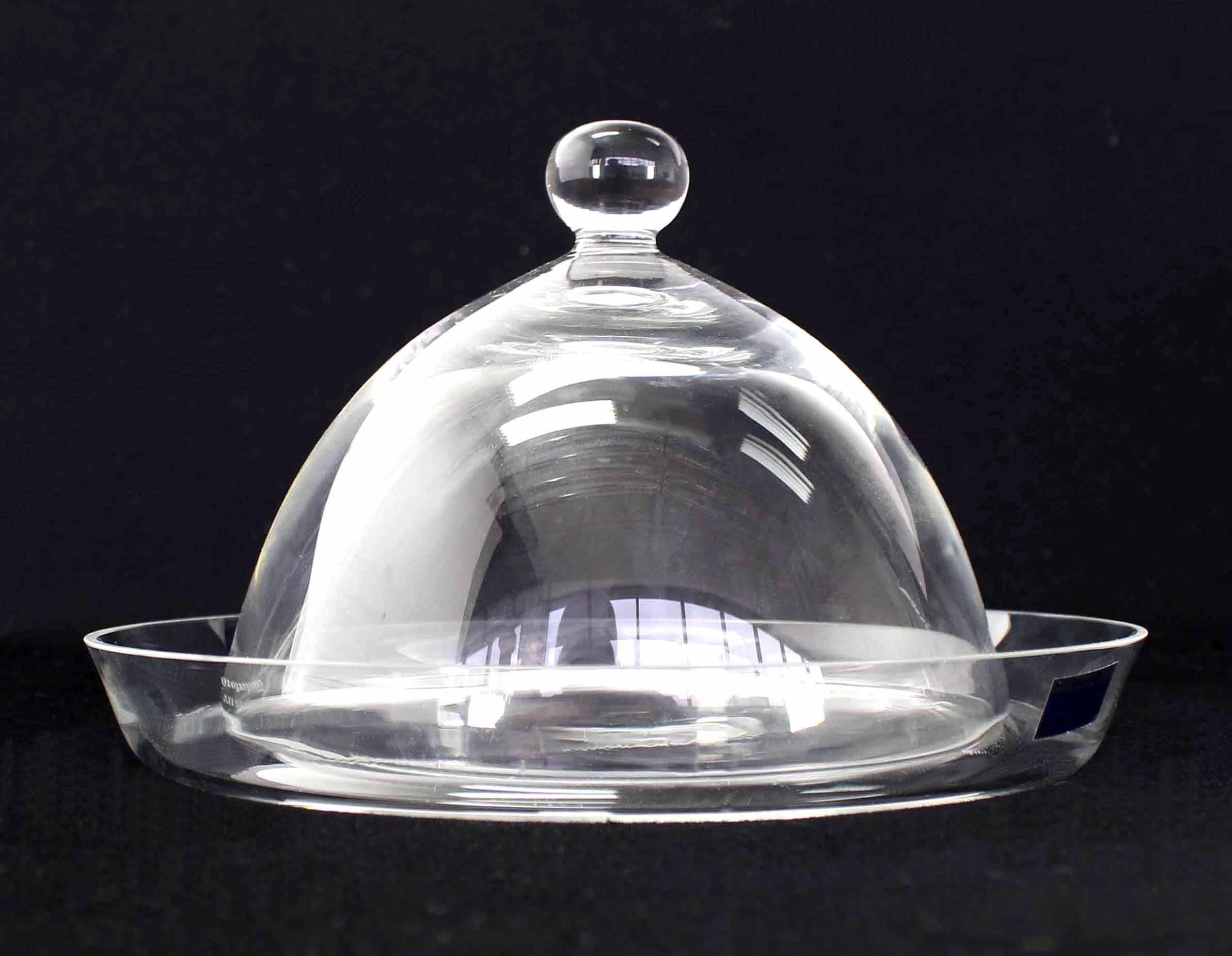 Mid-Century Modern Nice Crystal Waterford Dome Shape Butter Dish