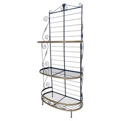 Brass & Wrought Iron 3-Tier Shelving Antique French Baker's Rack