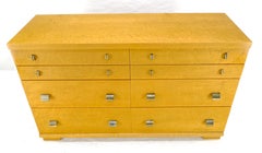 Commode Mid-Century Modern en érable « Birds Eye » clair, 8 tiroirs, en parfait état !